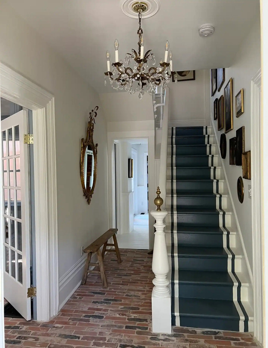 Image of the main stairway at the Airbnb