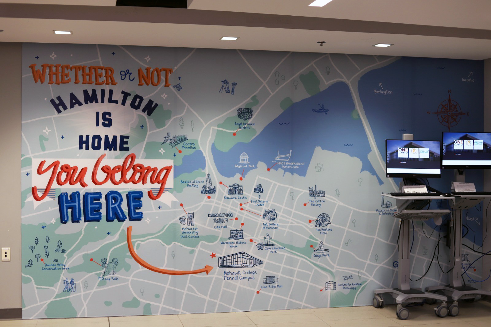Image of mural in the MSA office at Mohawk College