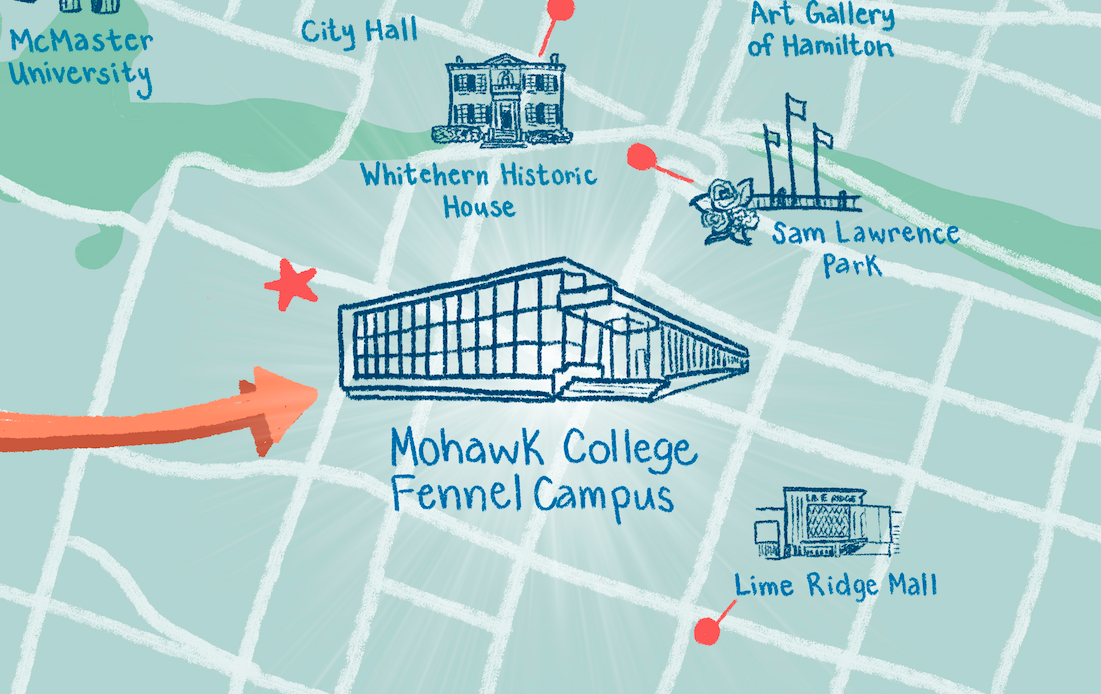 Illustration of Mohawk College building