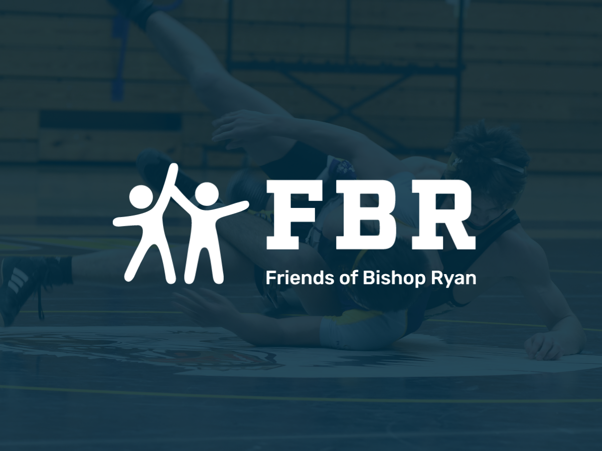 Horizontal FBR logo over a photo of two men wrestling