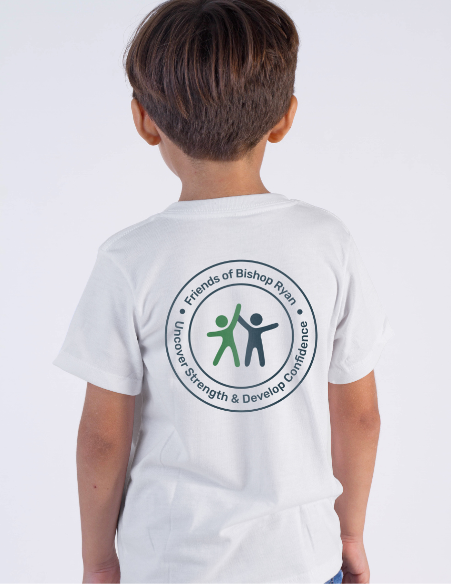 A young boy with an FBR t-shirt from the back