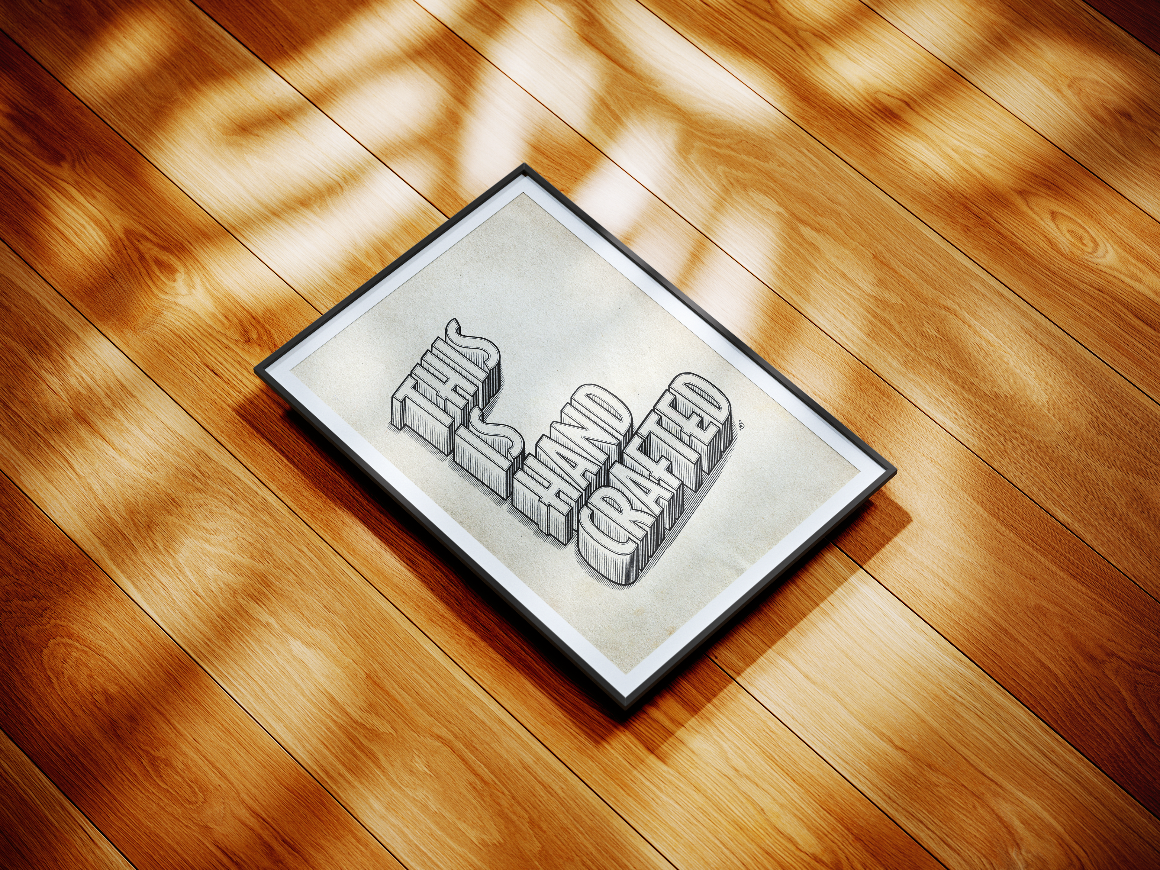 'This Is Hand Crafted' Line Ink Drawing