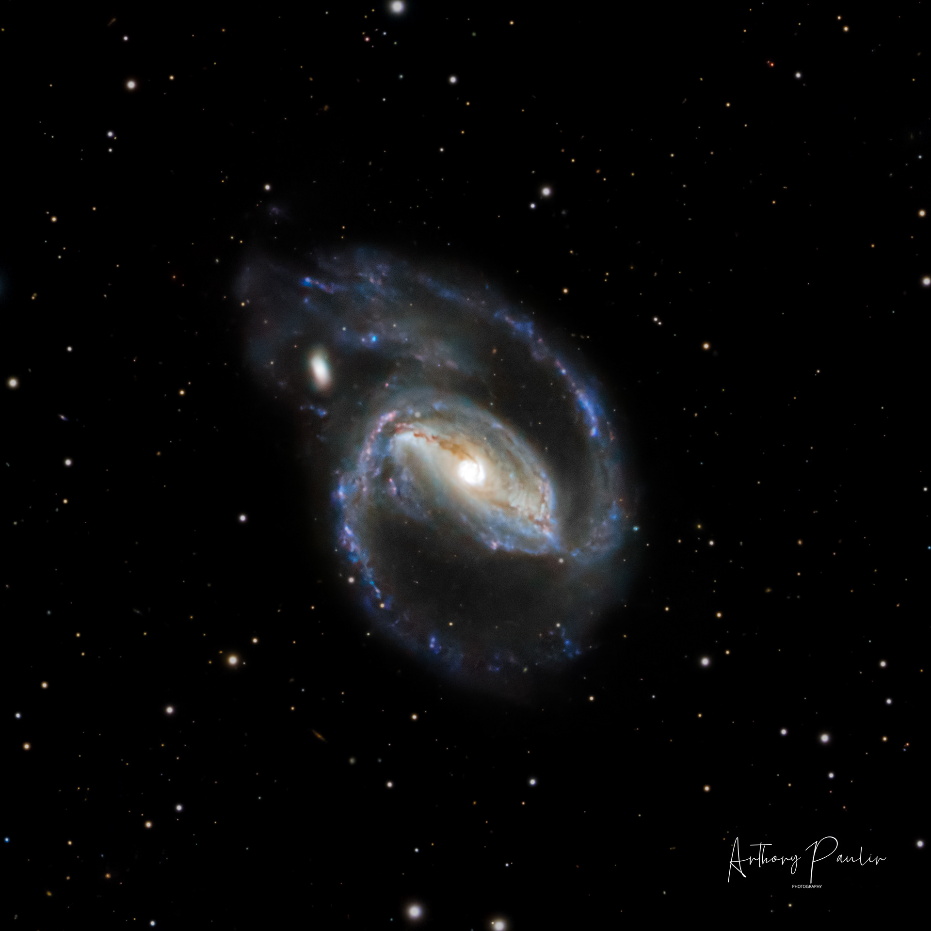 NGC 1097 Camera: ZWO ASI 533MC PRO Telescope : Celestron Edge HD8 Mount: ZWO AM3 Filter: Optulong UV/IR Cut 300seconds per sub - 5 hours total exposure
