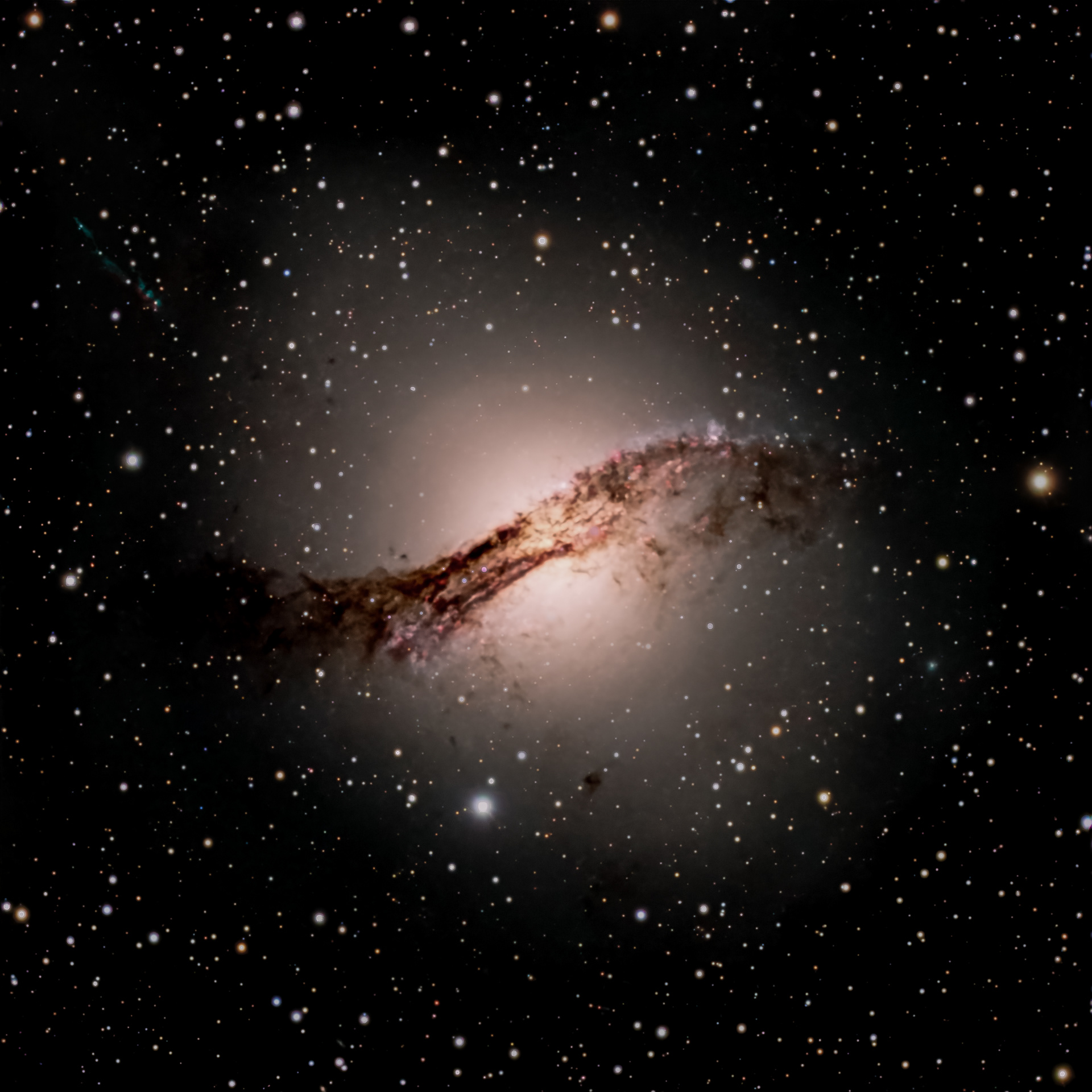 Centaurus A 🔭 Telescope: Celestron EdgeHD 8" 📷 Camera: ZWO ASI 533MC Pro 🌀 Mount: NEQ6 Pro 🎯 Filters: Optolong L-extreme 🕒 Exposure: 6.25h HA + OIII, 5.5 RGB