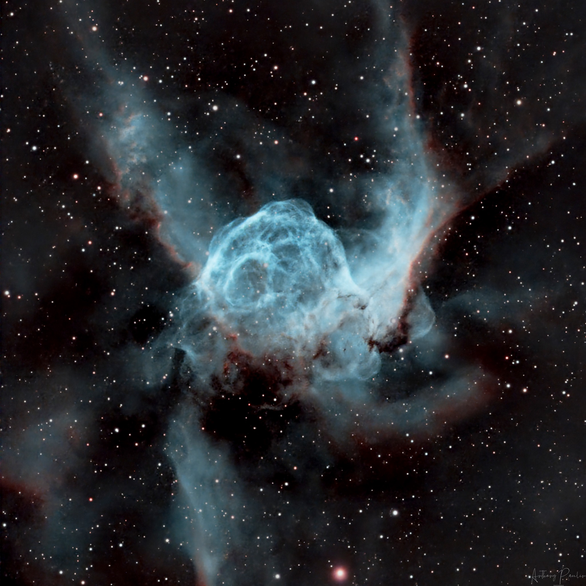 Thor's Helmet Camera: ZWO ASI 533MC PRO Telescope : Celestron Edge HD8 Mount: ZWO AM3 Filter: Optulong L-Extreme 300seconds per sub - 2 hours total integration. 