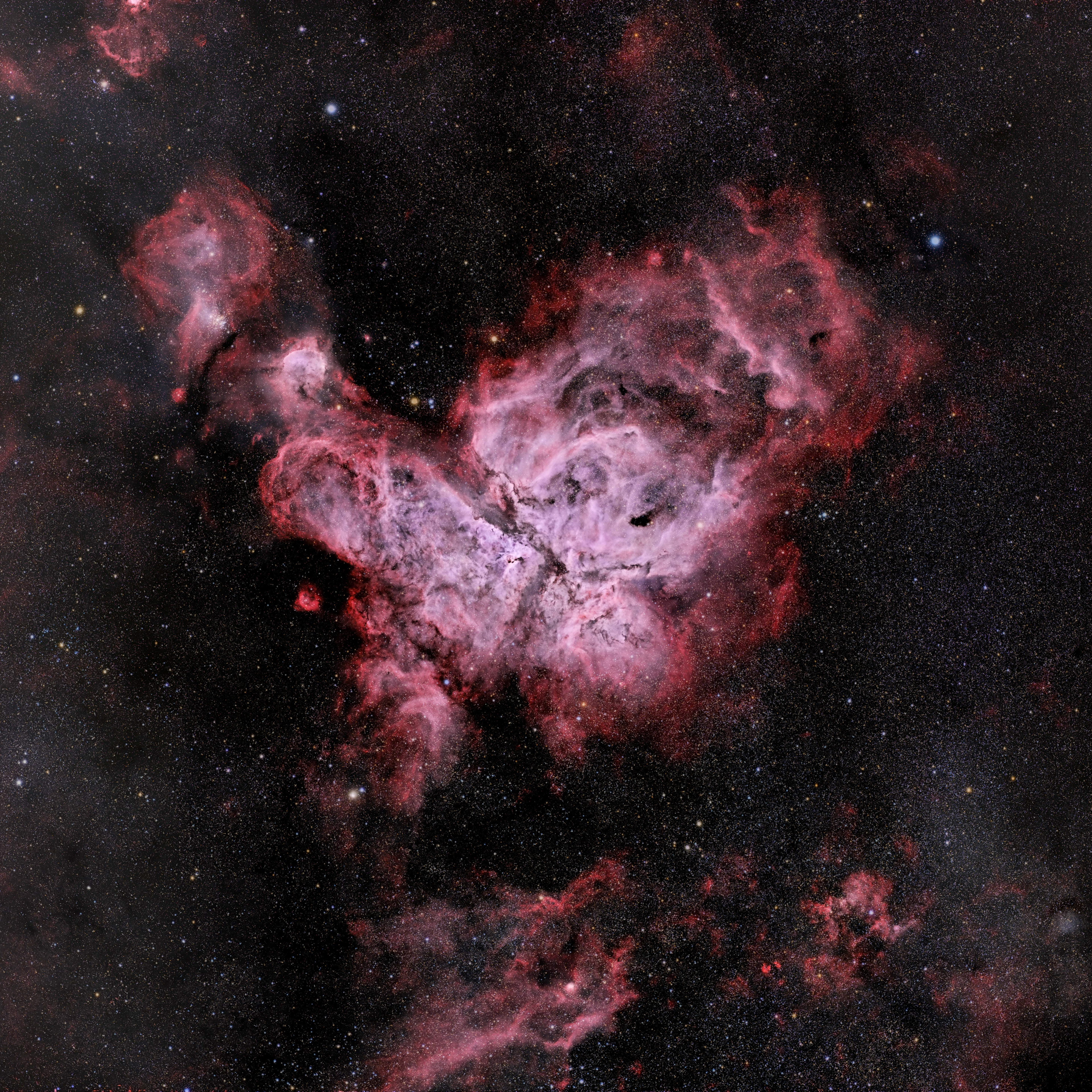 Great Carina Nebula 🔭 Telescope: Redcat 51 📷 Camera: Nikon D780 🌀 Mount: ZWO AM3 🎯 Filters: Optolong UV/IR cut + l-extreme 🕒 Exposure: 9h HA+OIII, 3h RGB