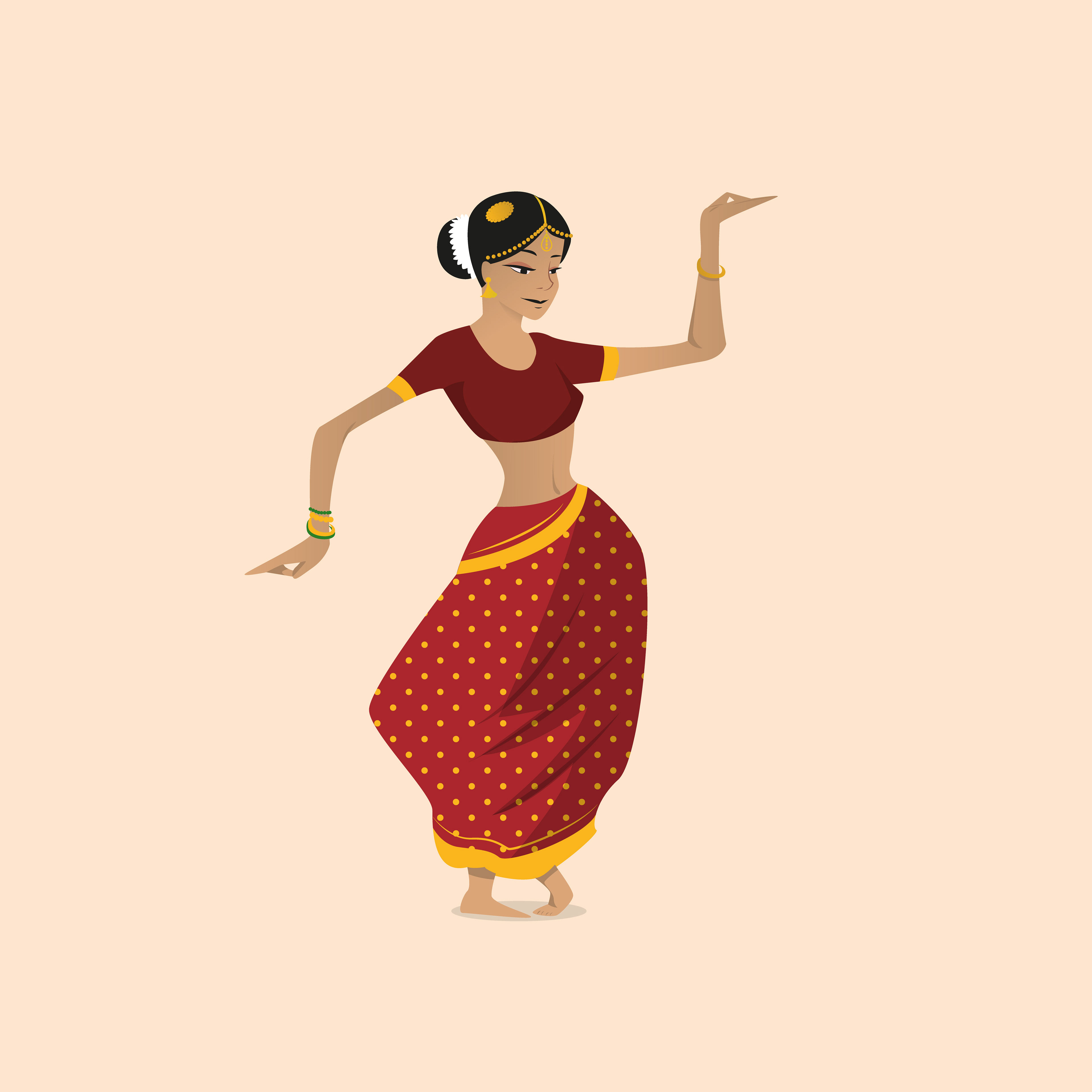 Индийская танцовщица иллюстрация