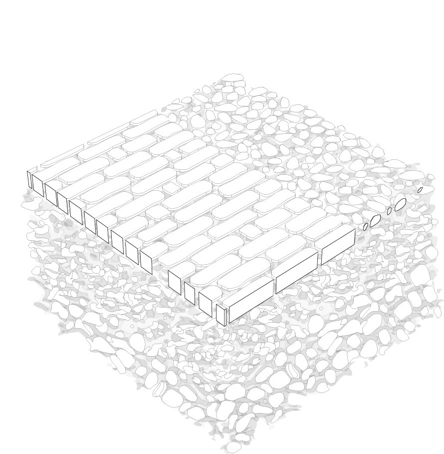 Square meter showing the two types of floors in the castle. According to the floor, it is possible to know which part was built in which period and what it was used for.