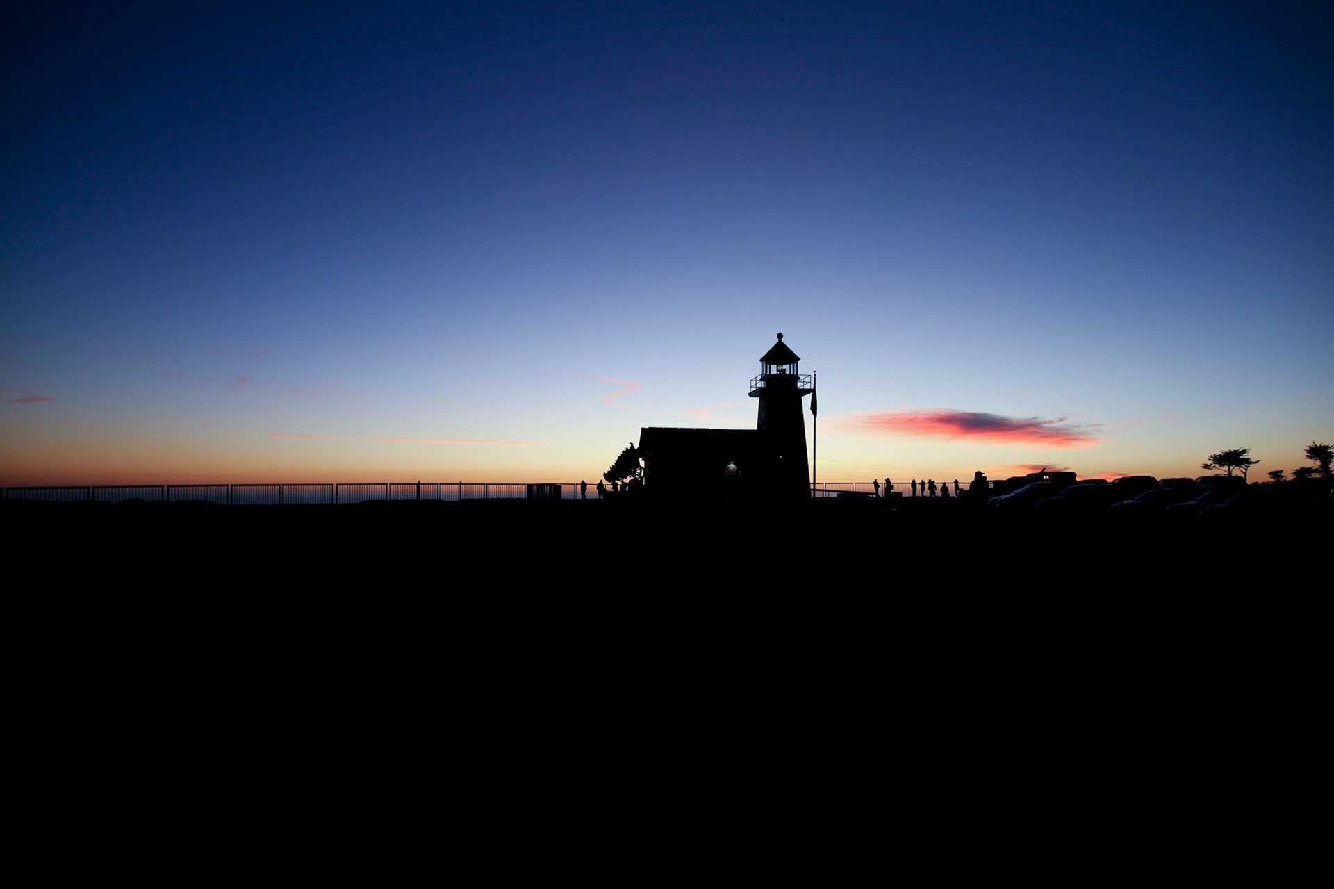 Das "Santa Cruz Lighthouse" beim Sonnenuntergang.