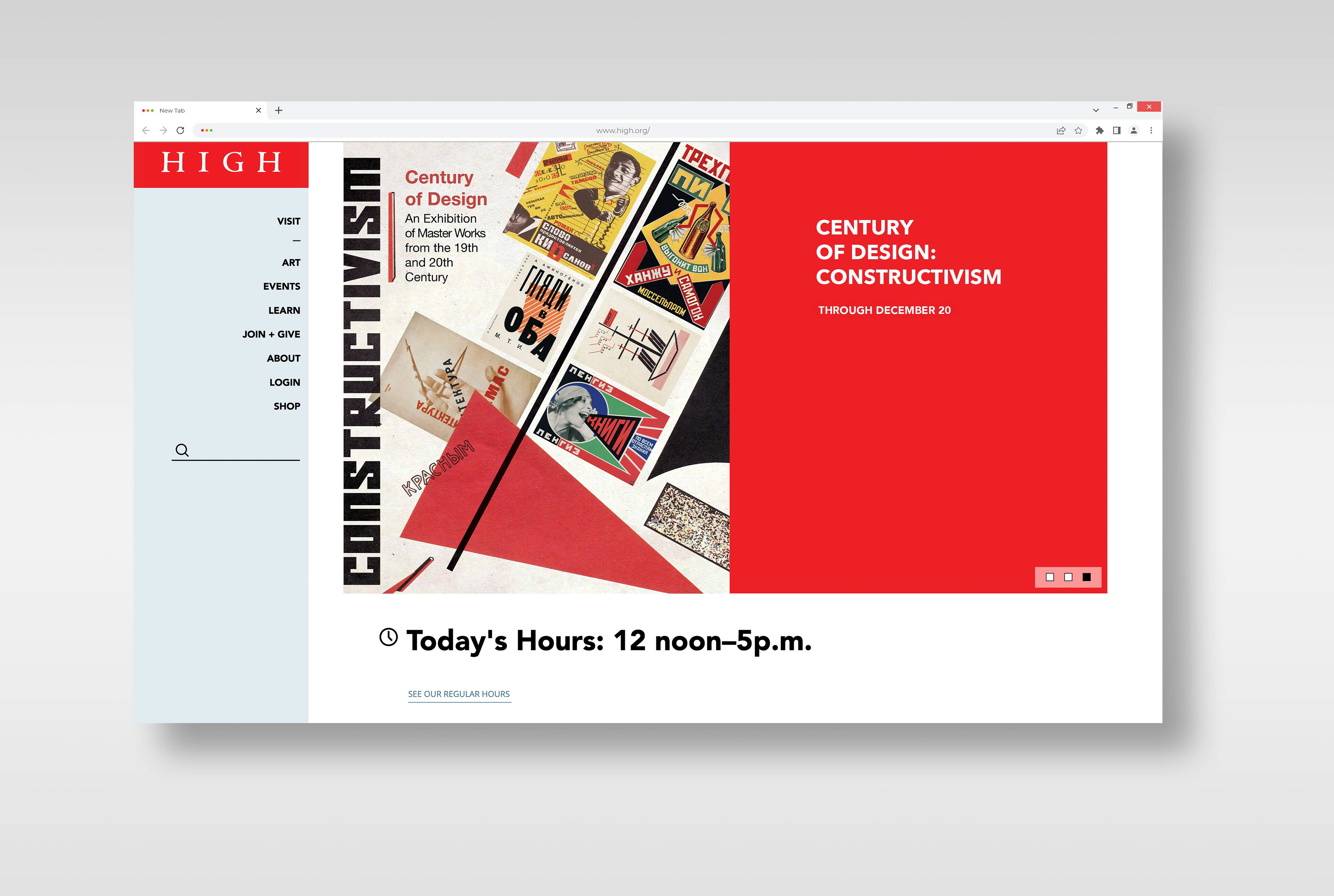 High Museum website promoting Century of Design