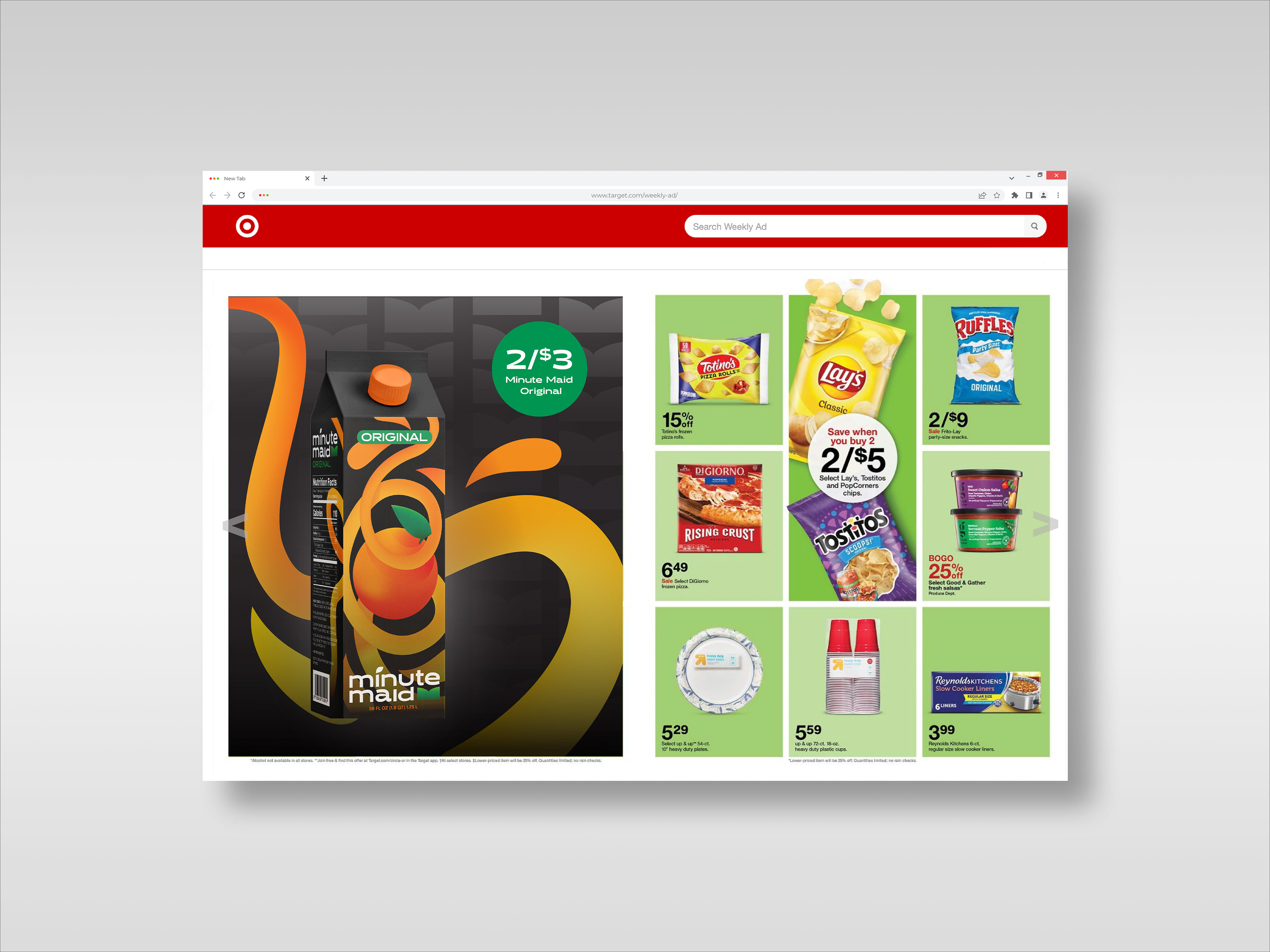 target weekly ad promoting minute maid