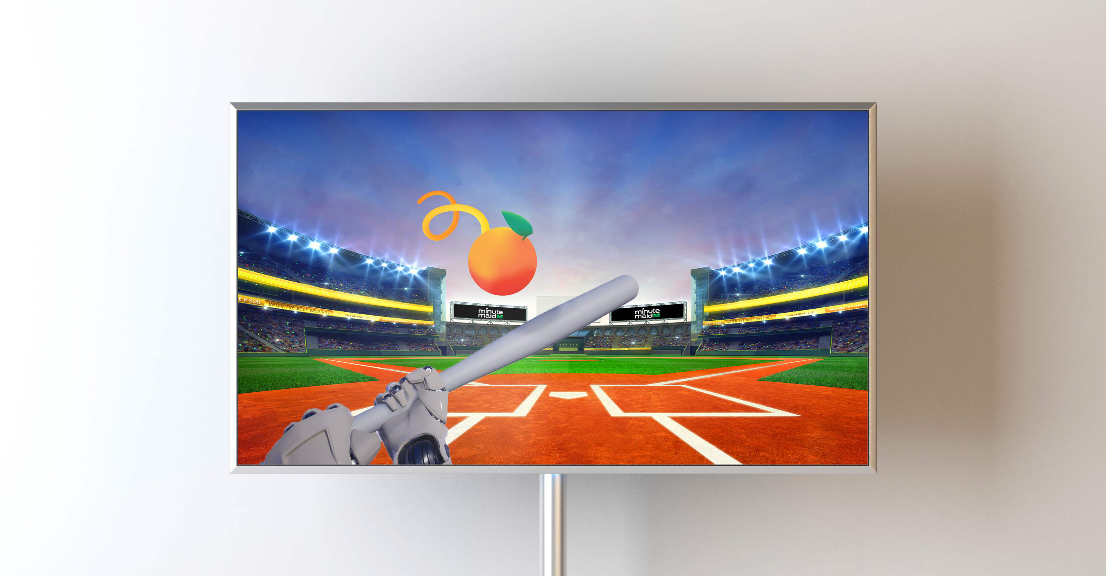 TV with visual of what the VR games look like