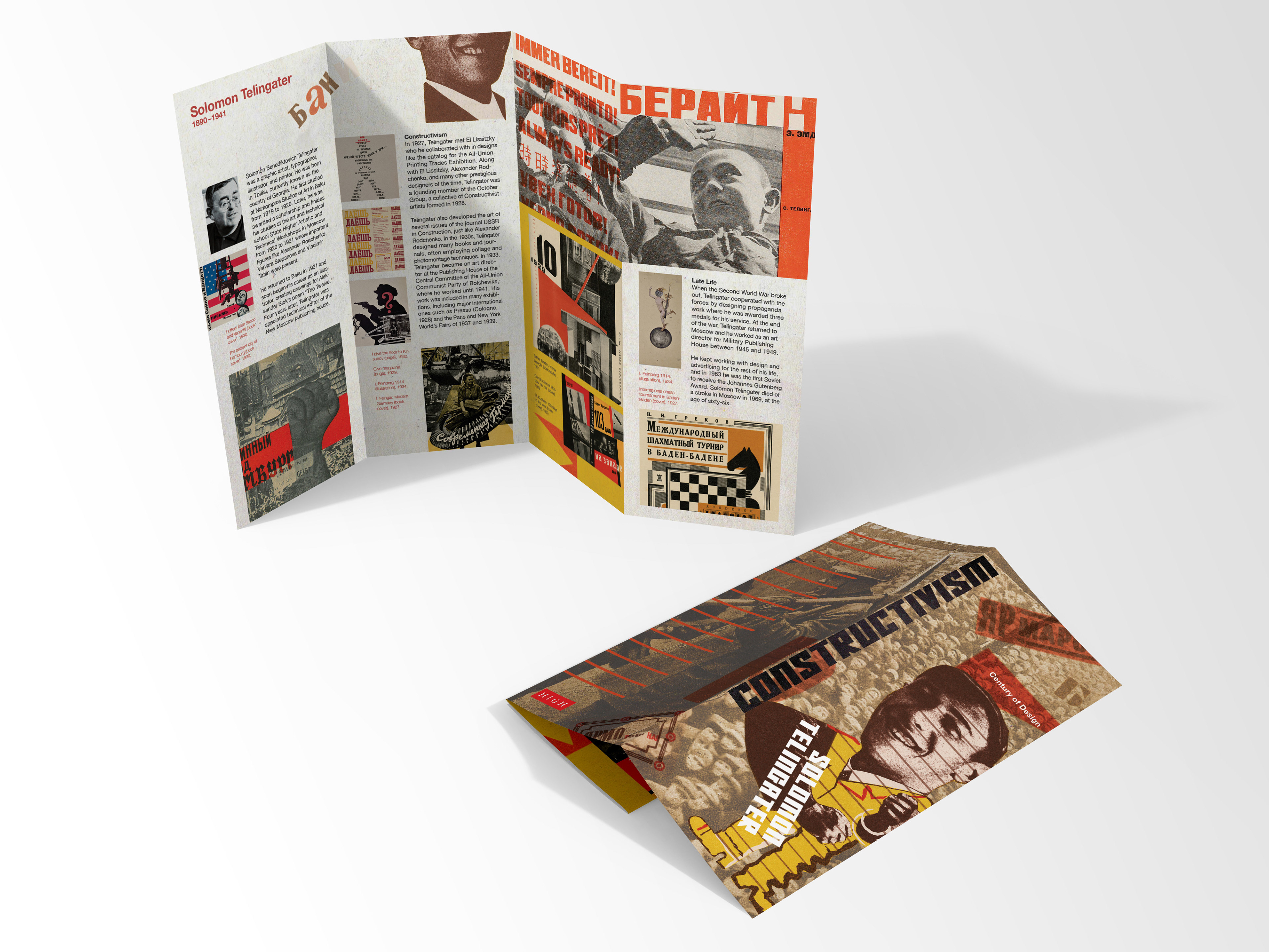 Overall brochure about Solomon Telingater using the artist artwork