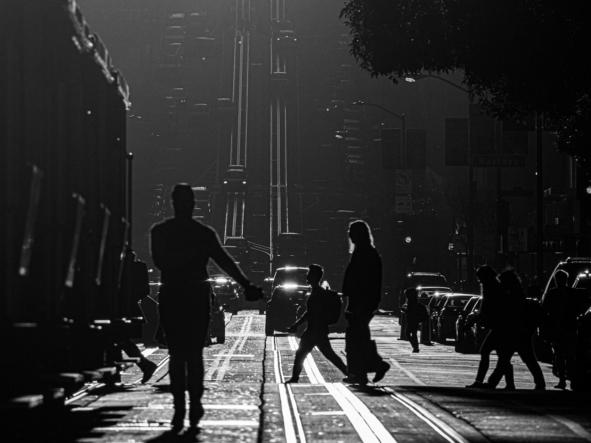 San Francisco California St Cable Car Silhouette