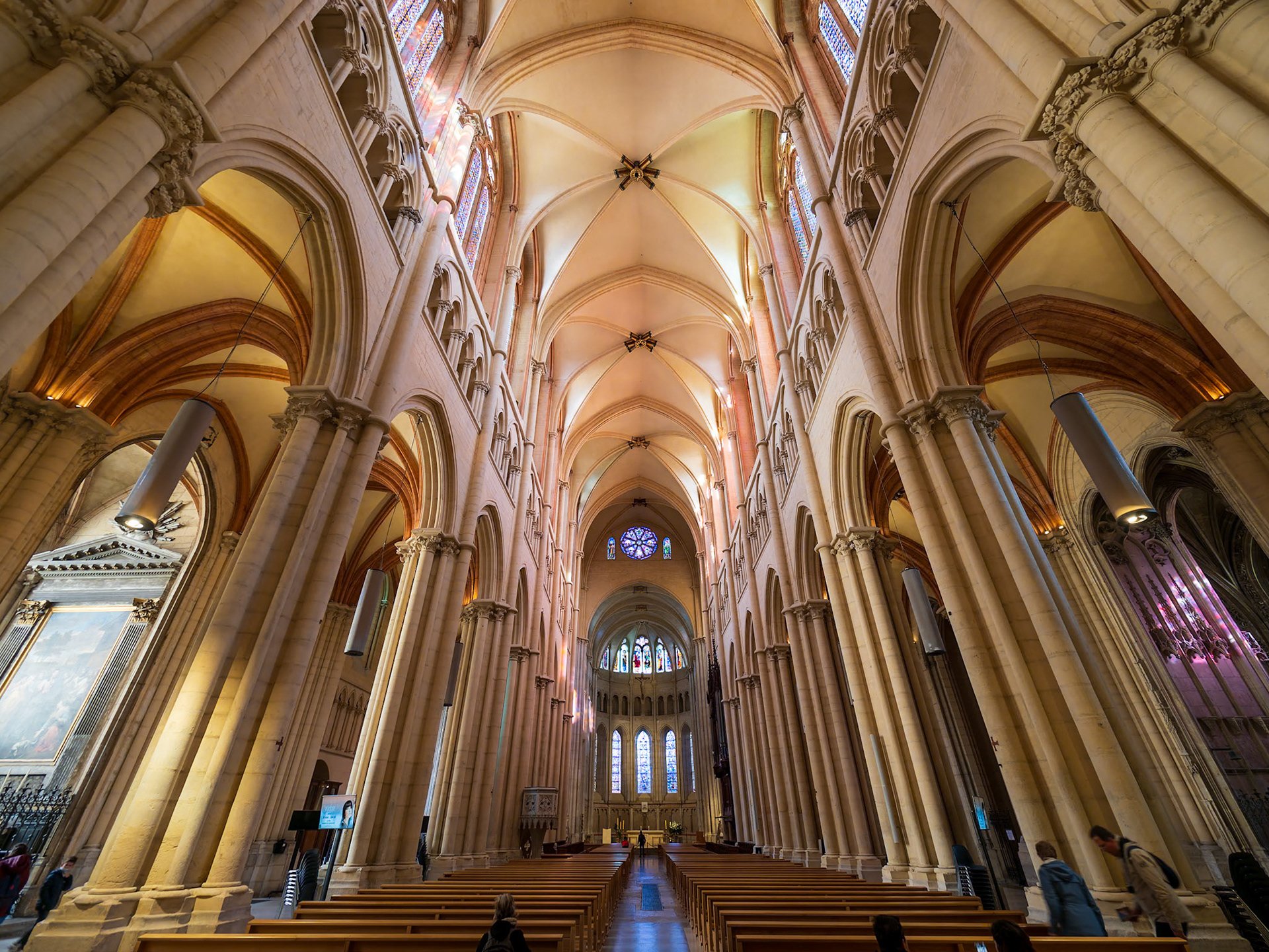 Lyon Cathedral (French: Cathédrale Saint-Jean-Baptiste de Lyon) is a Roman Catholic church located on Place Saint-Jean in central Lyon, France. The cathedral is dedicated to Saint John the Baptist, and is the seat of the Archbishop of Lyon. Begun in 1180 on the ruins of a 6th-century church, it was completed in 1476.