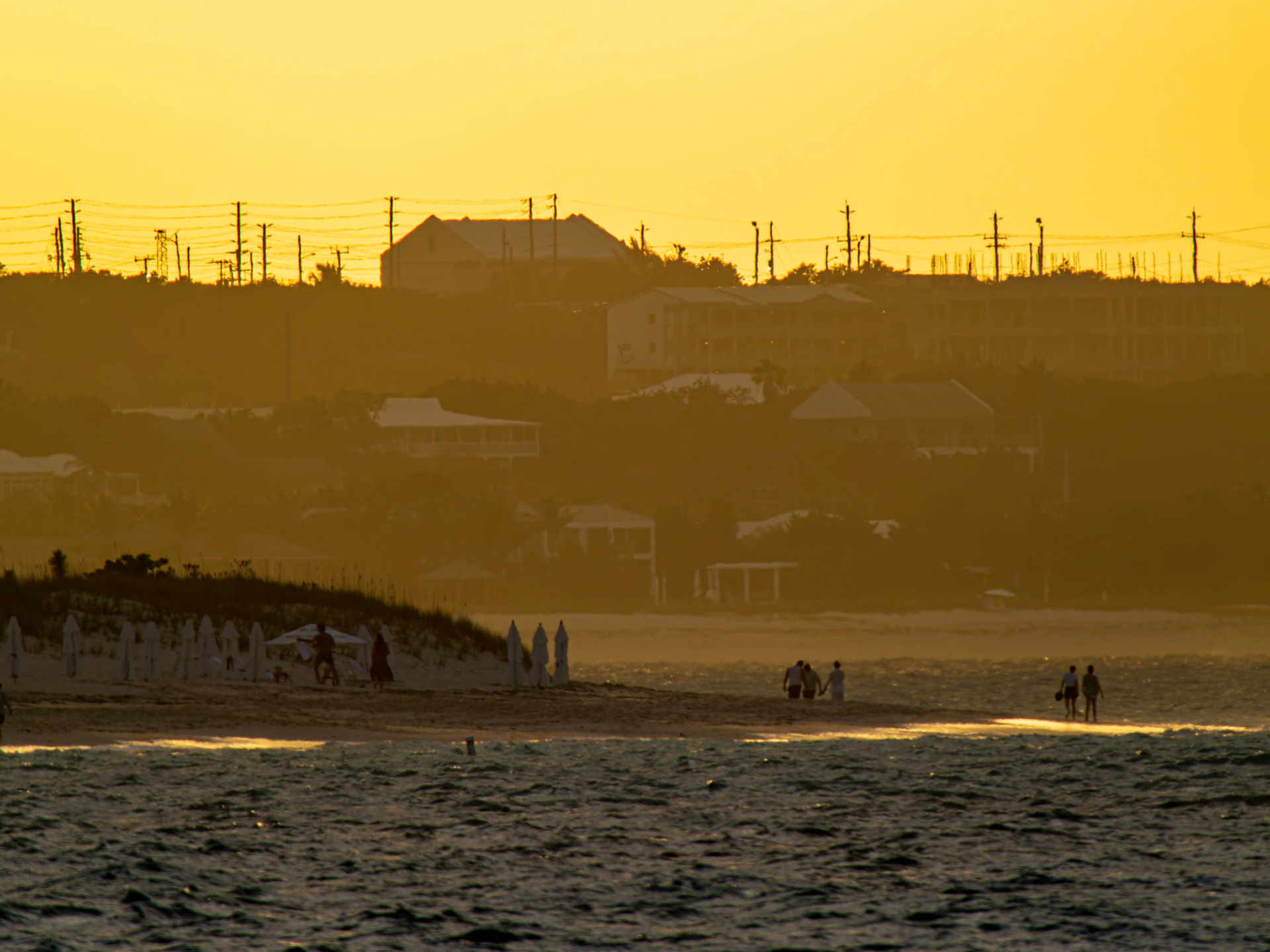 Sunset from Flamingo Beach, Grace Bay, Providenciales, Turks and Caicos Islands