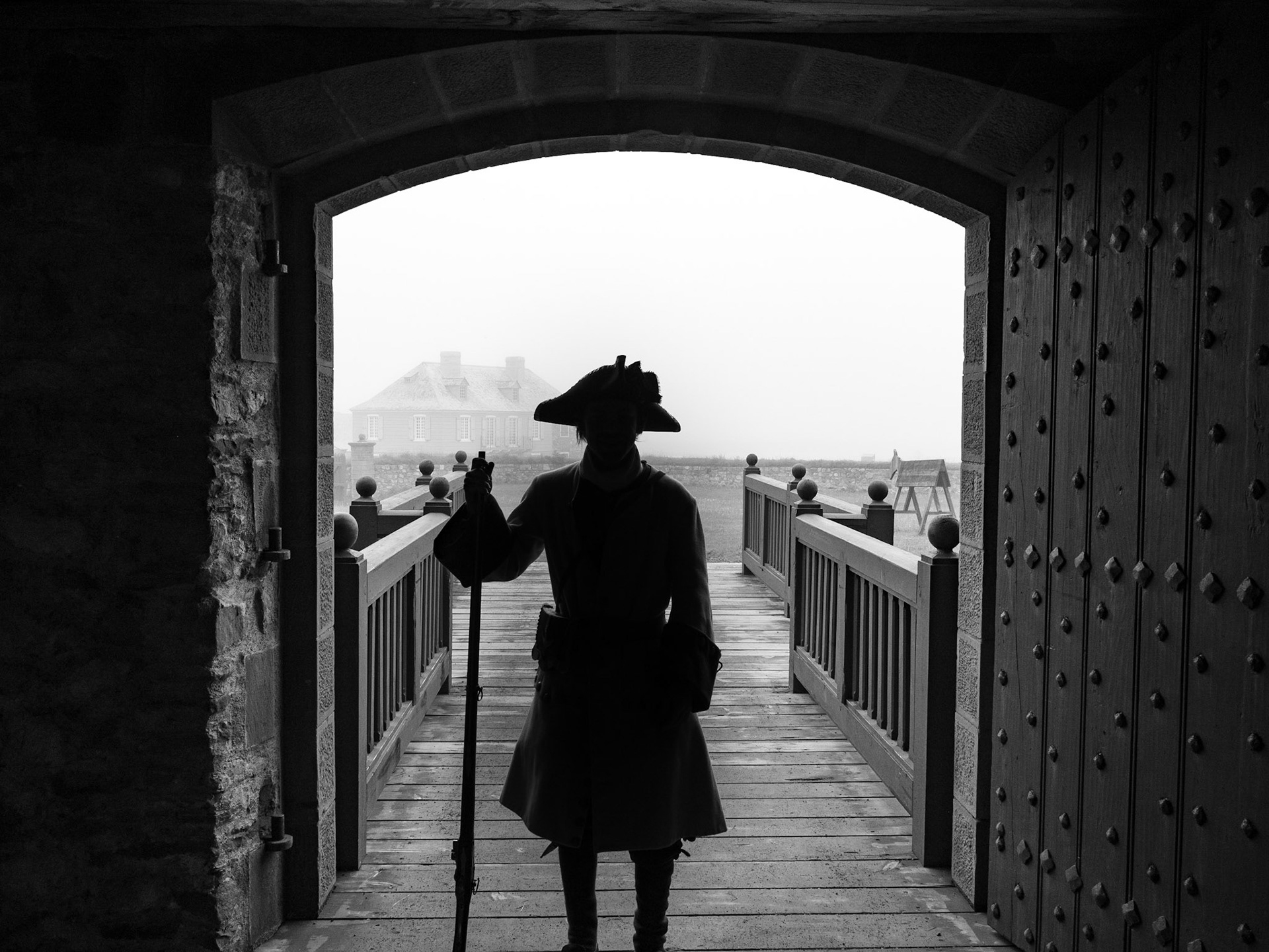 Guarding the fog at the Fortress of Louisbourg, Nova Scotia