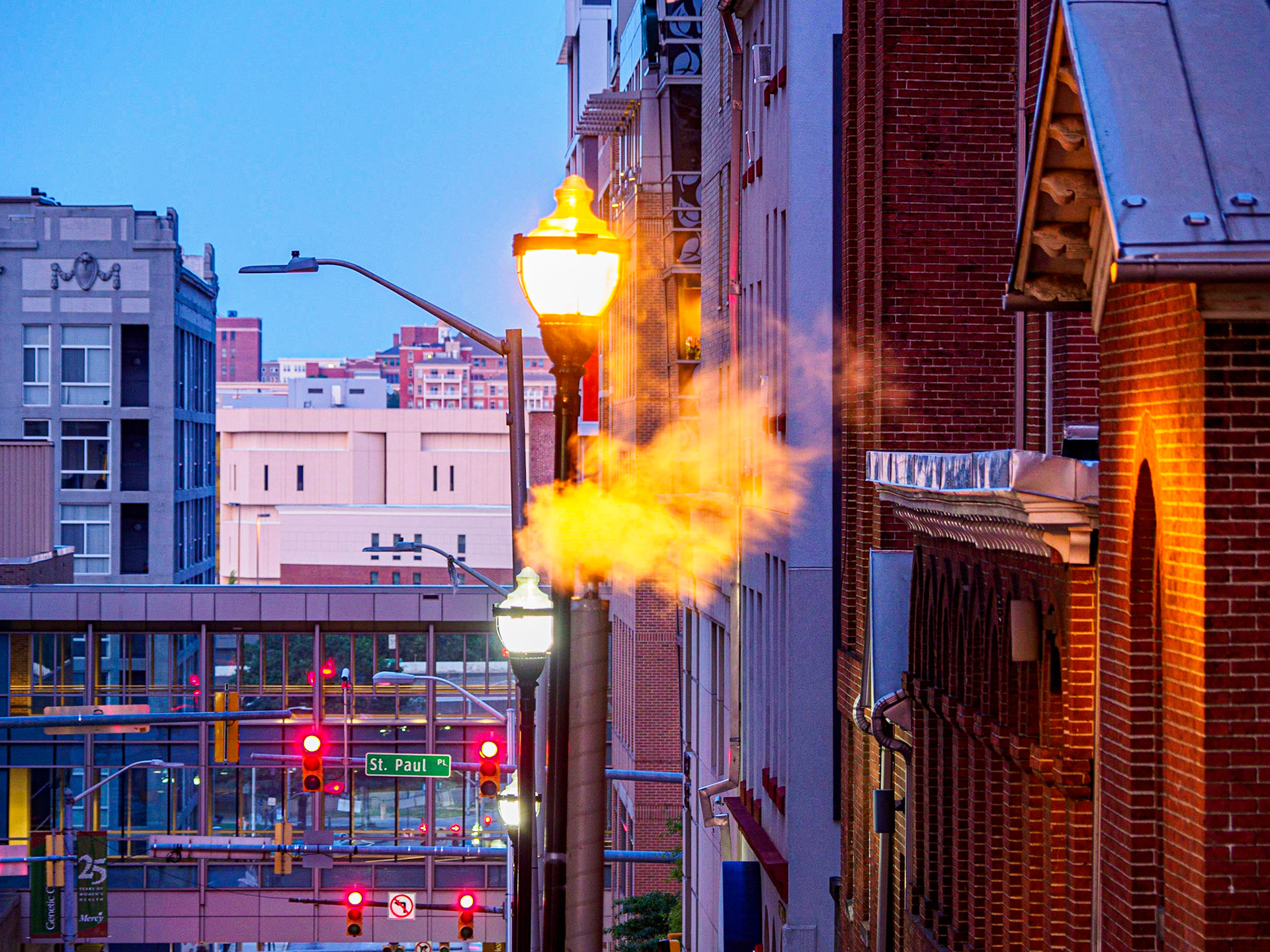 Baltimore Street Views - Twilight Steam Pipes