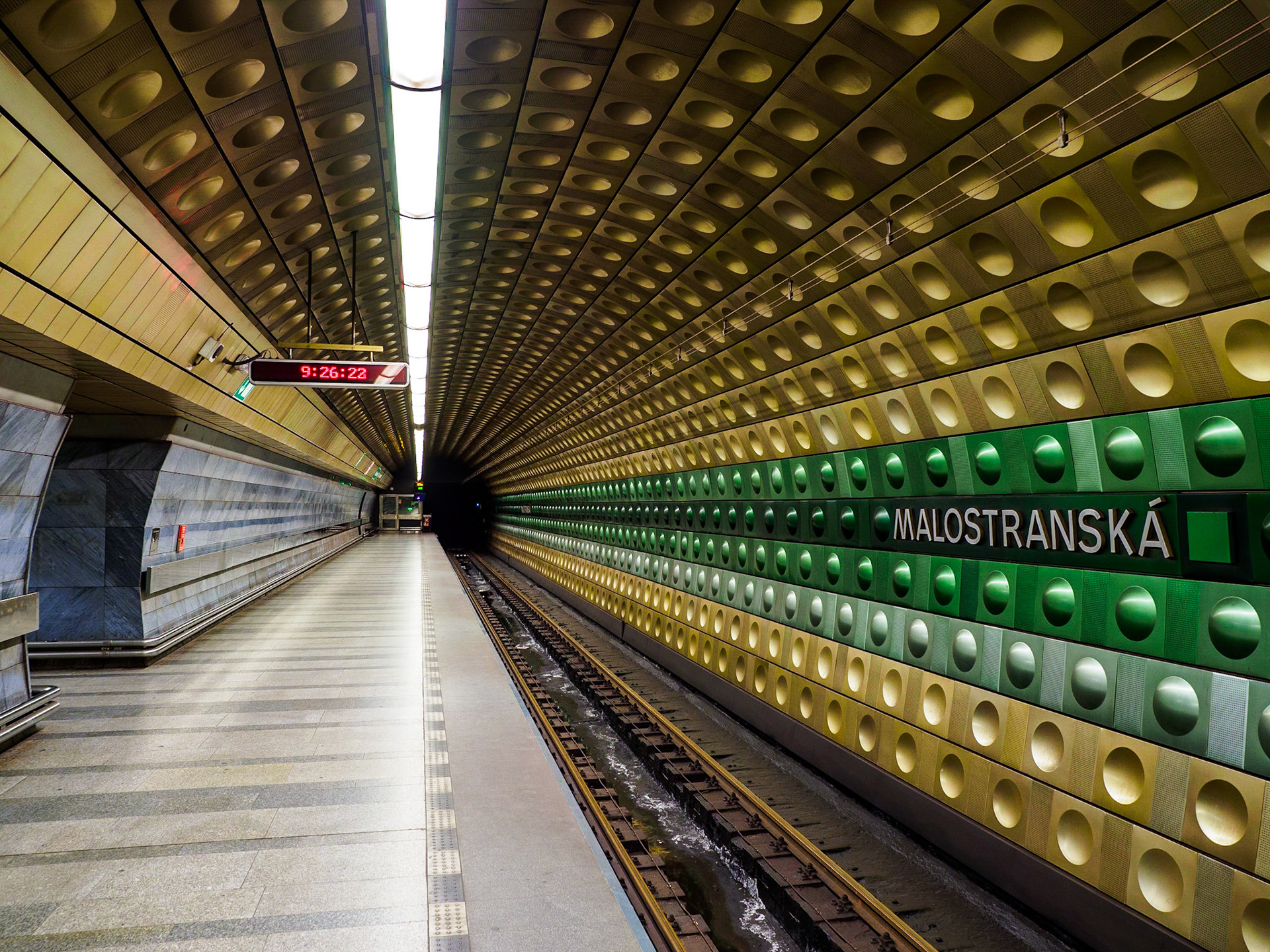 Malostranska Underground Subway Station, Prague, Czech Republic