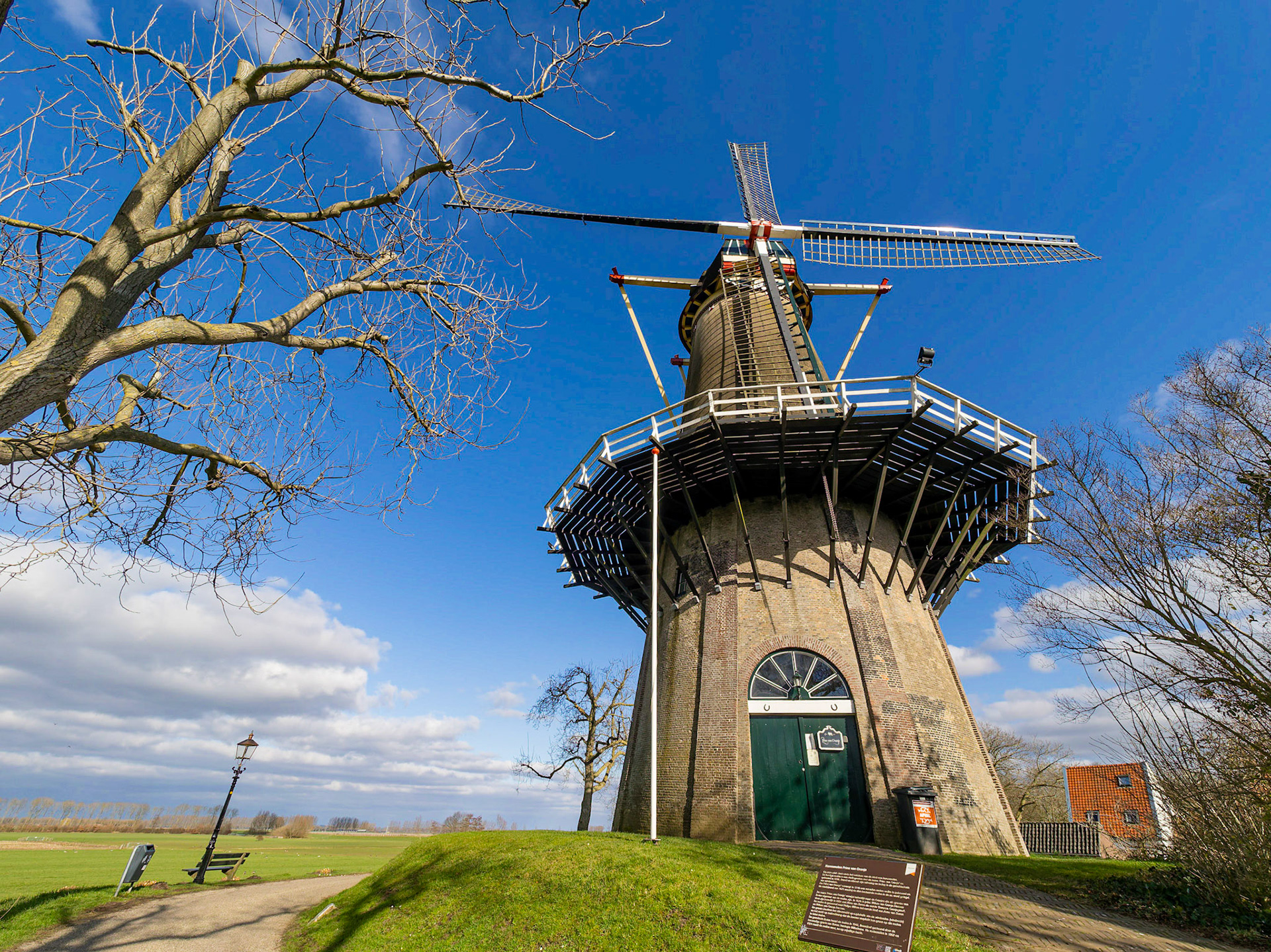 De Prins van Oranje (English: The Prince of Orange) is a tower mill in Buren, Gelderland, Netherlands which was built in 1716 and has been restored to working order.