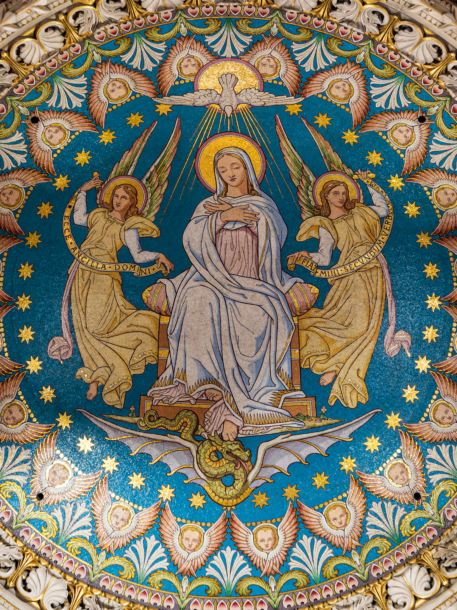 Lyon, France - Mosaics Inside the Basilica of Notre Dame of Fourvière