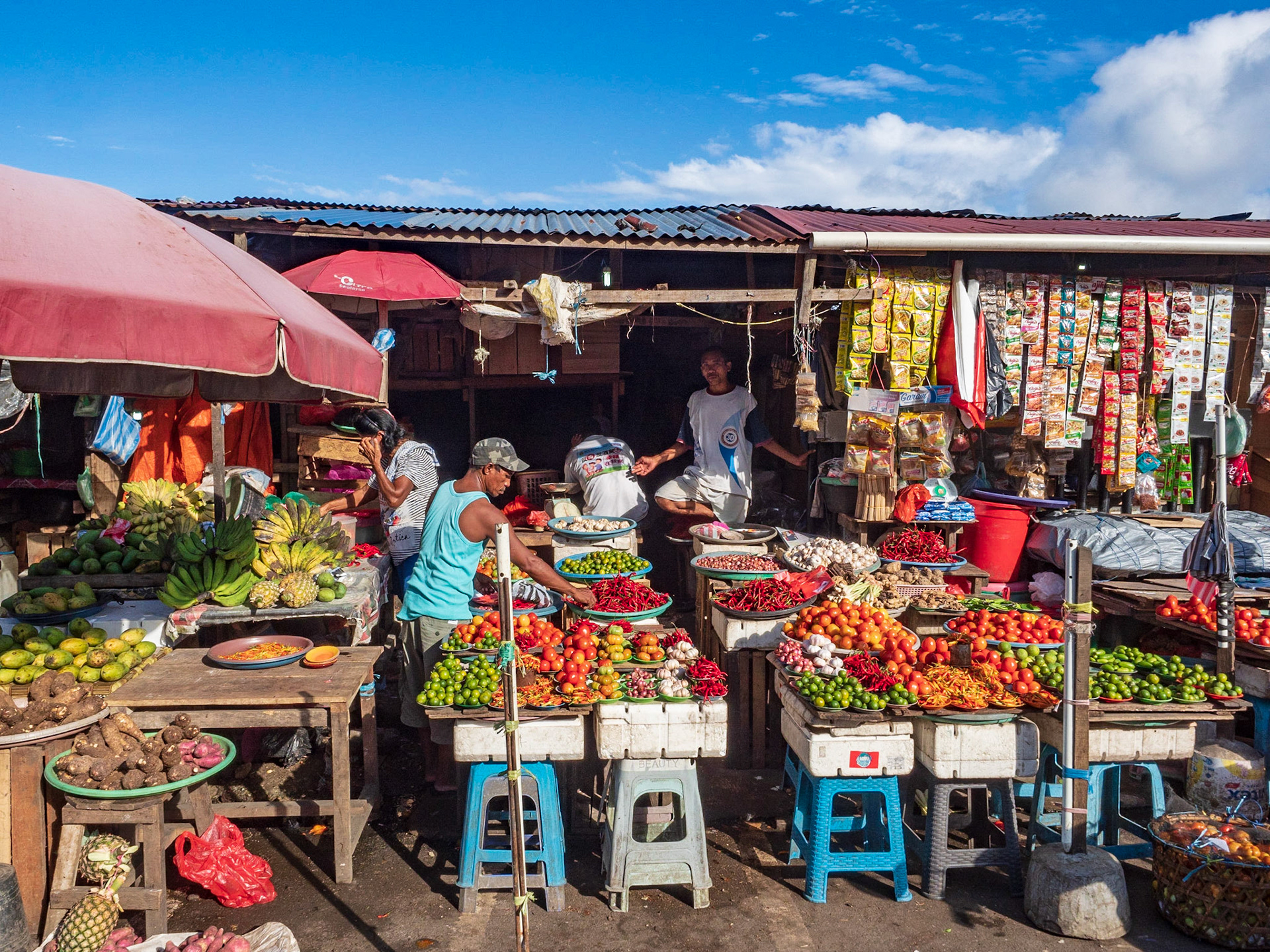 Vegetables for sales at the Salamat Detang Market, Ambon, Indonesia