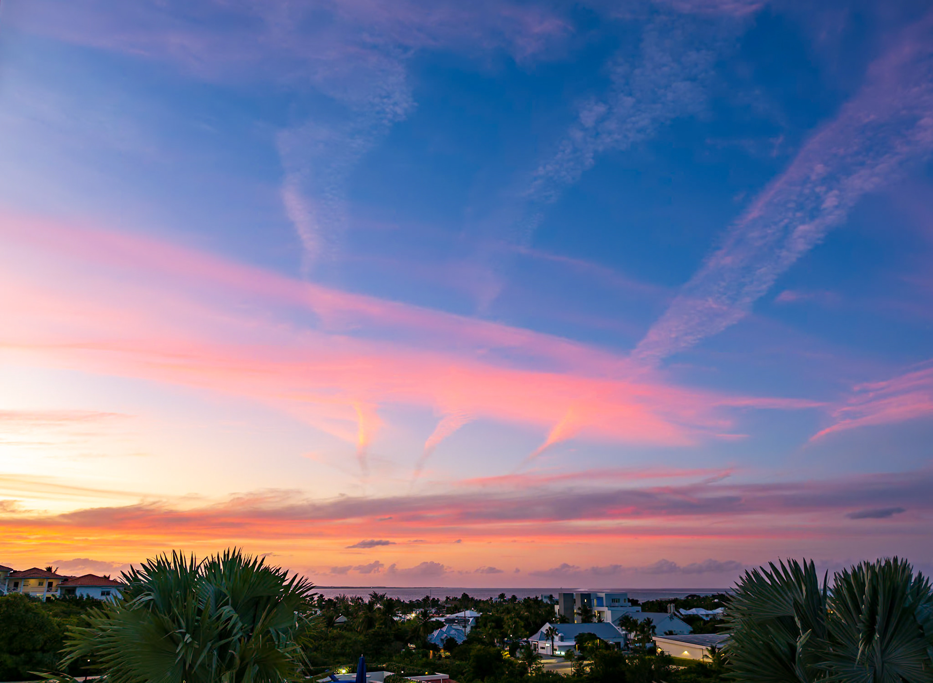 sunset over Turtle Cove, Providenciales, Turks and Caicos Islands