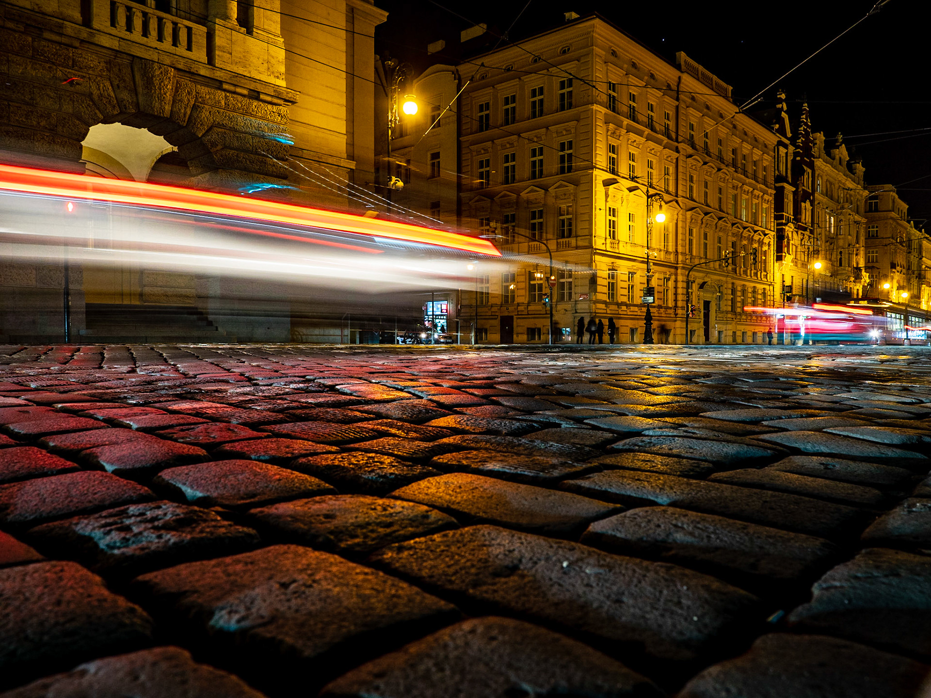 Streets of Prague at Night, Prague, Czech Republic