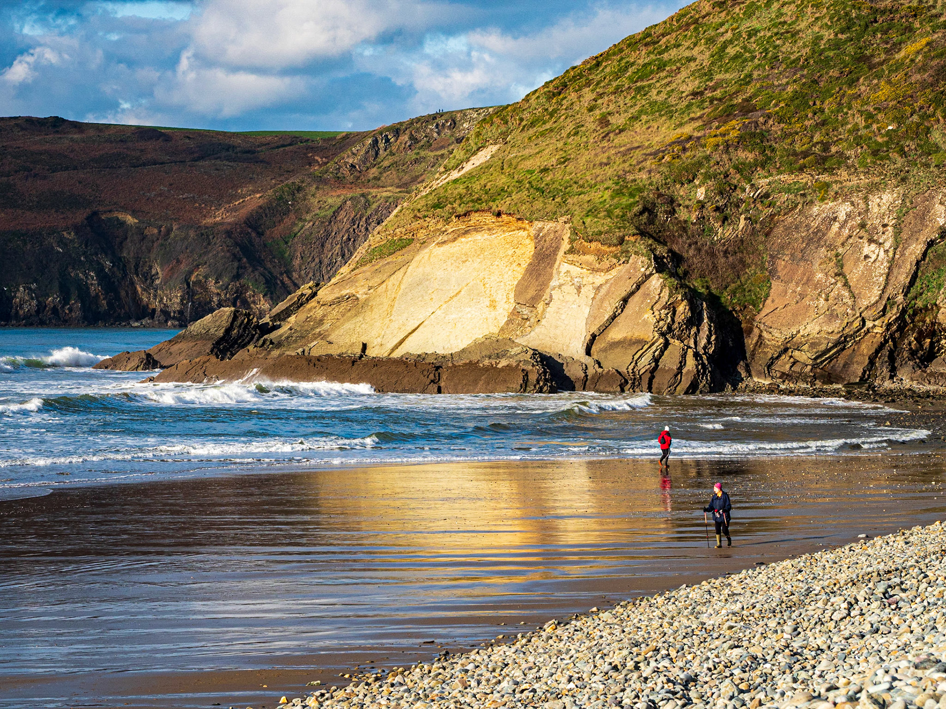 Newgale Beach, Newgale, Wales, UK - Pebble Bank formed after a storm in 1859