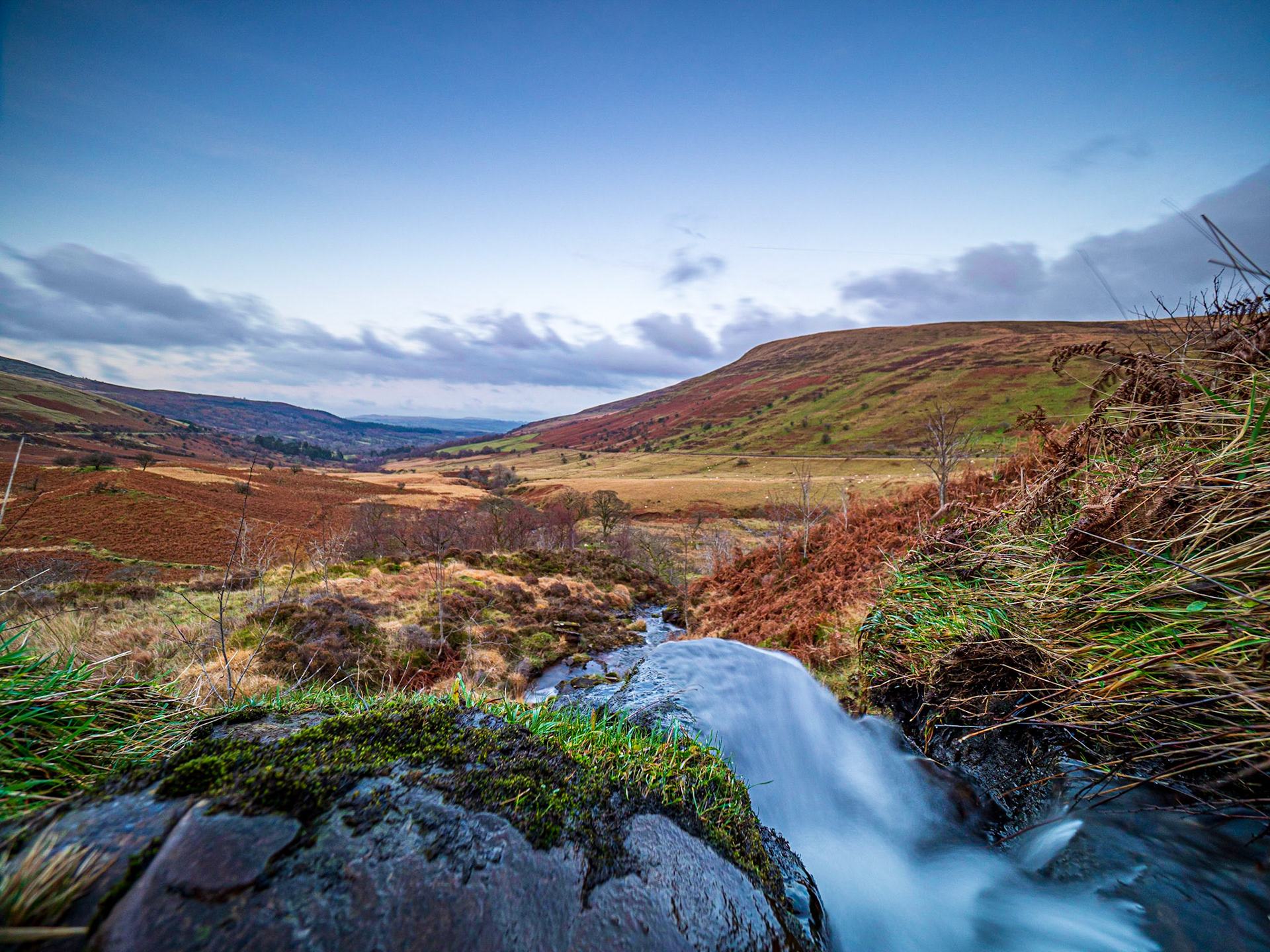 Nant y Gerdinen Falls near Pen y Fan Mountain, Brecon Beacons National Park, Wales, UK