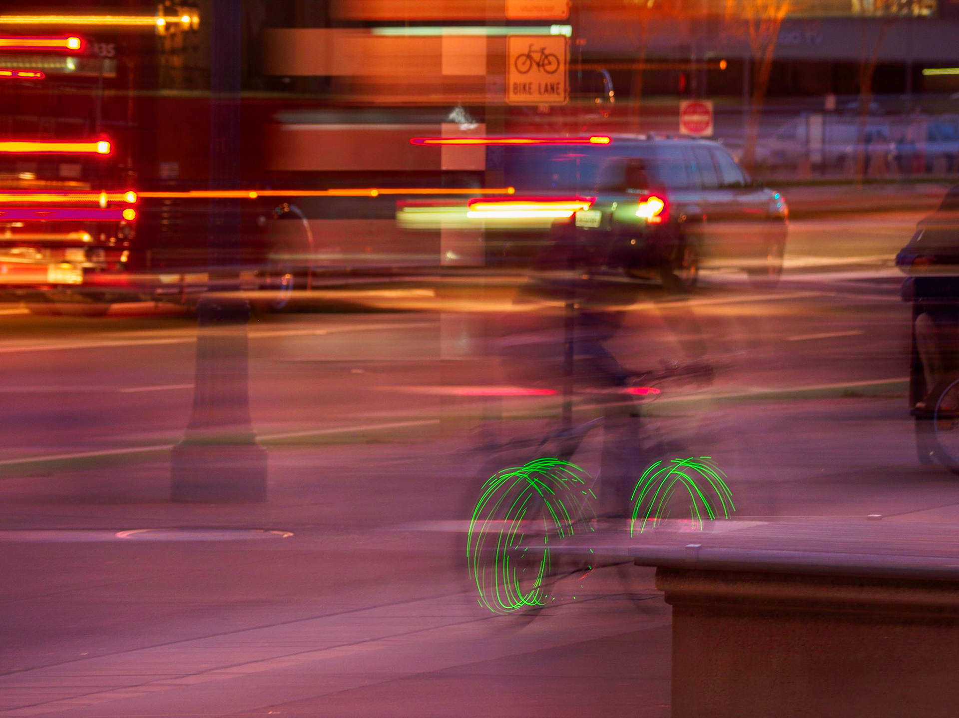 Lights and Bikes in Motion  at Pier 7, San Francisco