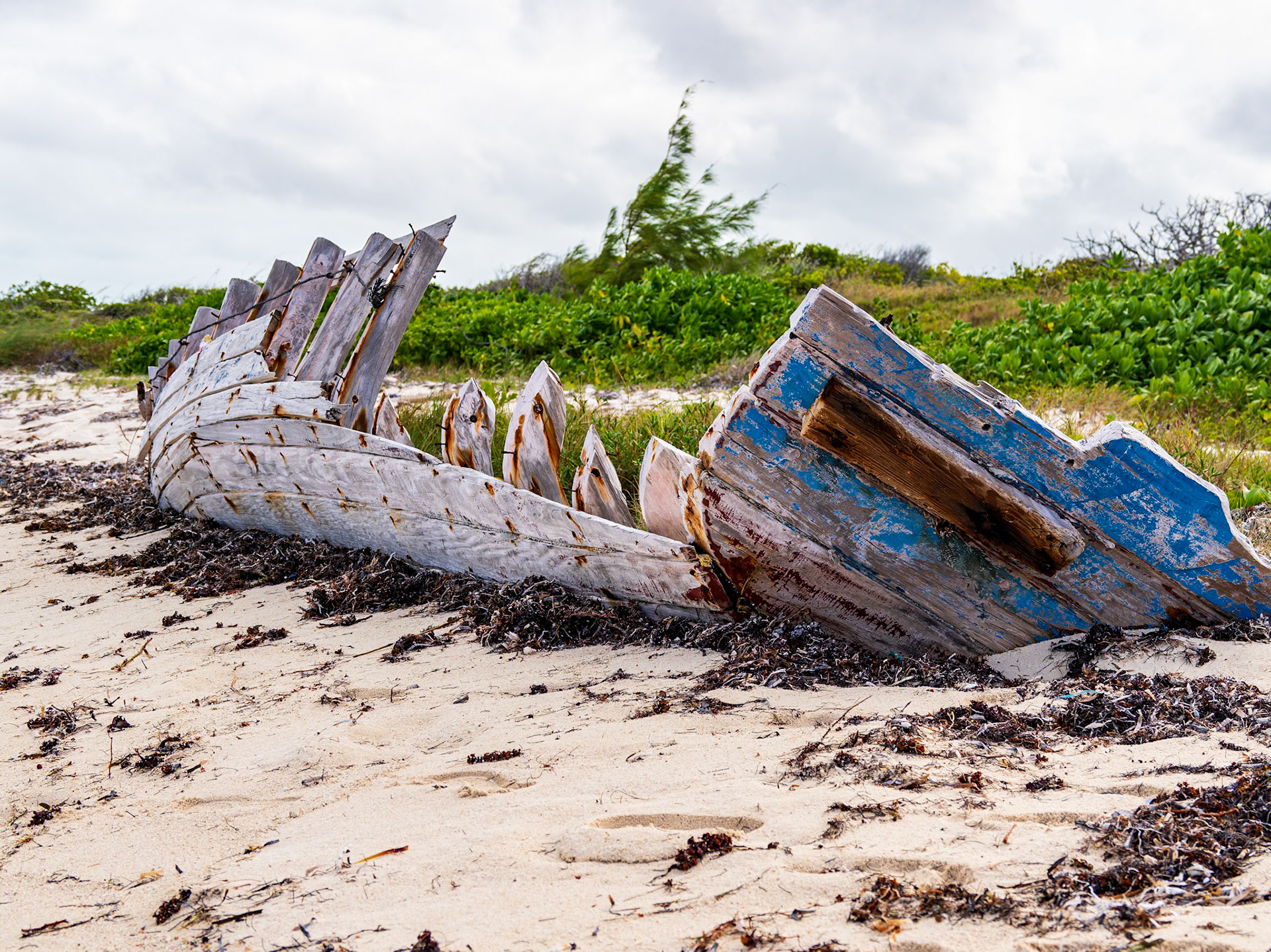 Shipwreck on Beach, Northwest Point, Providenciales, Turks and Caicos Islands