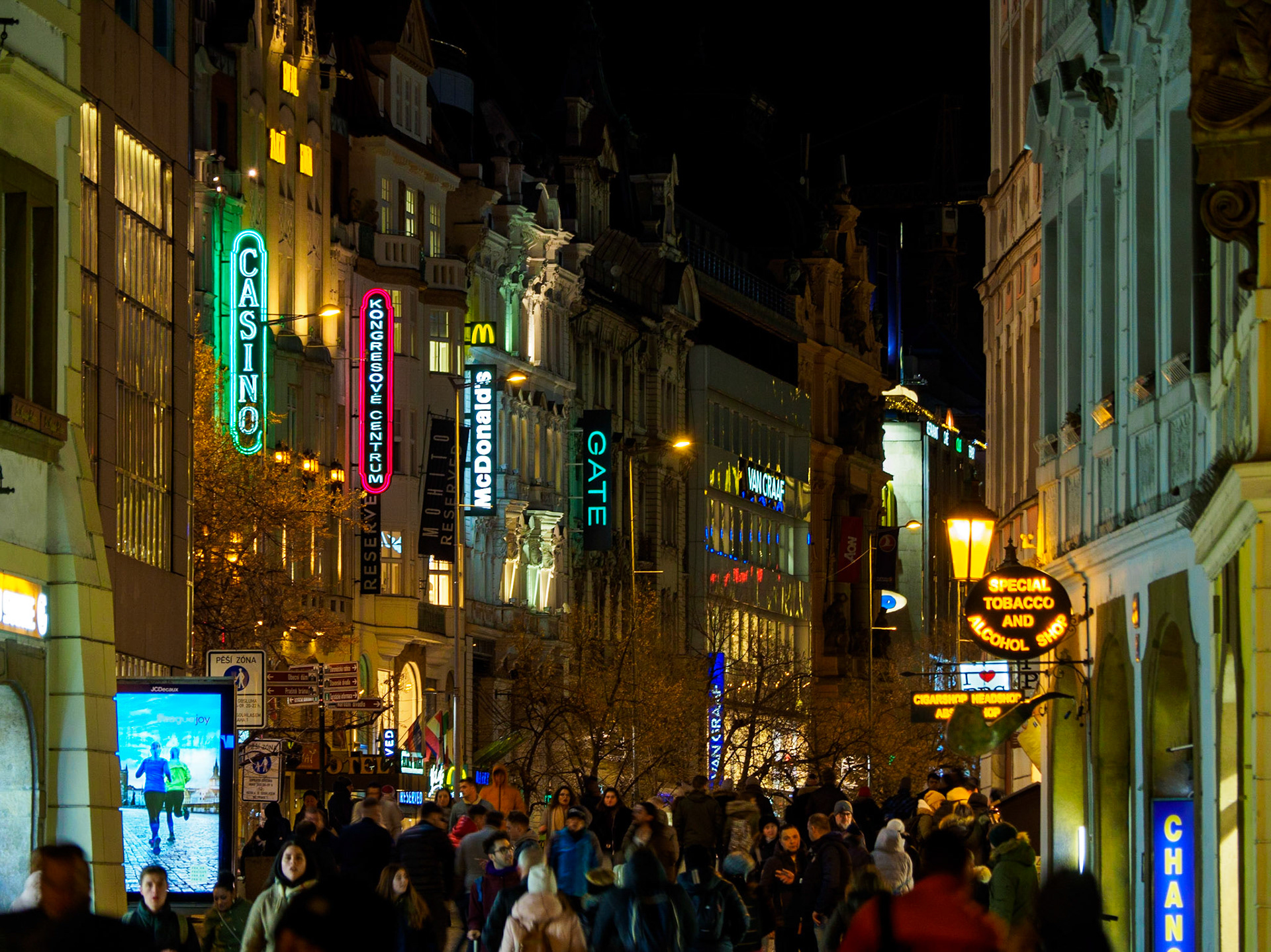 Streets of Prague at Night, Prague, Czech Republic