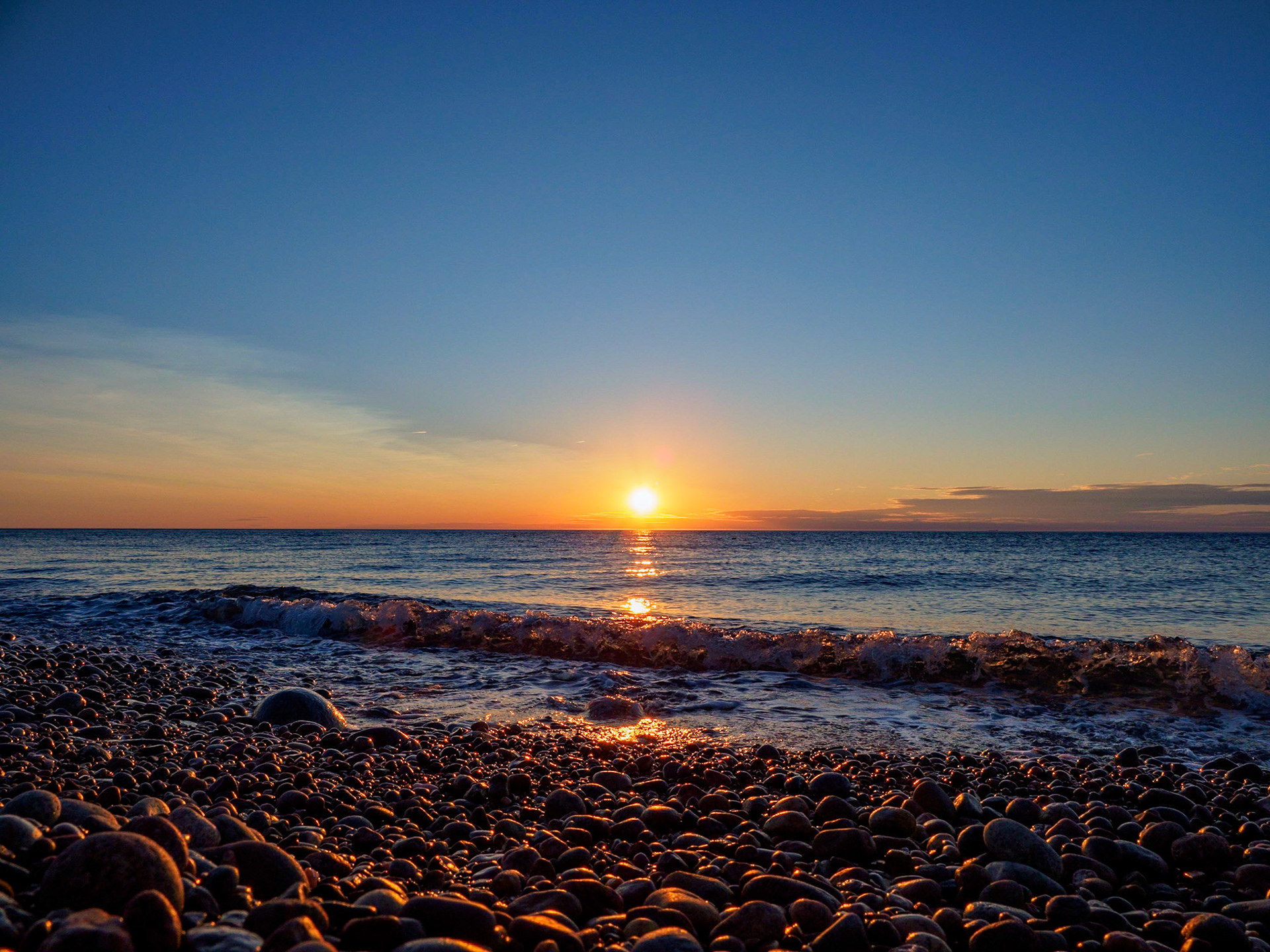 Sunset on a Rocky Beach, Pleasant Bay, Nova Scotia