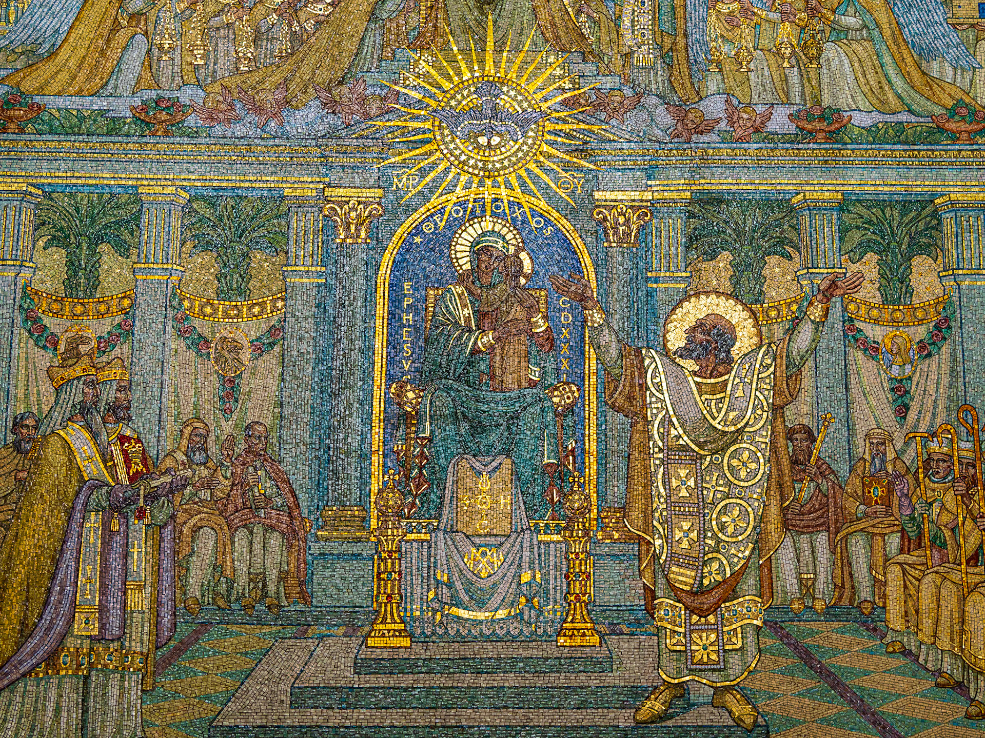 Lyon, France - Mosaics Inside the Basilica of Notre Dame of Fourvière