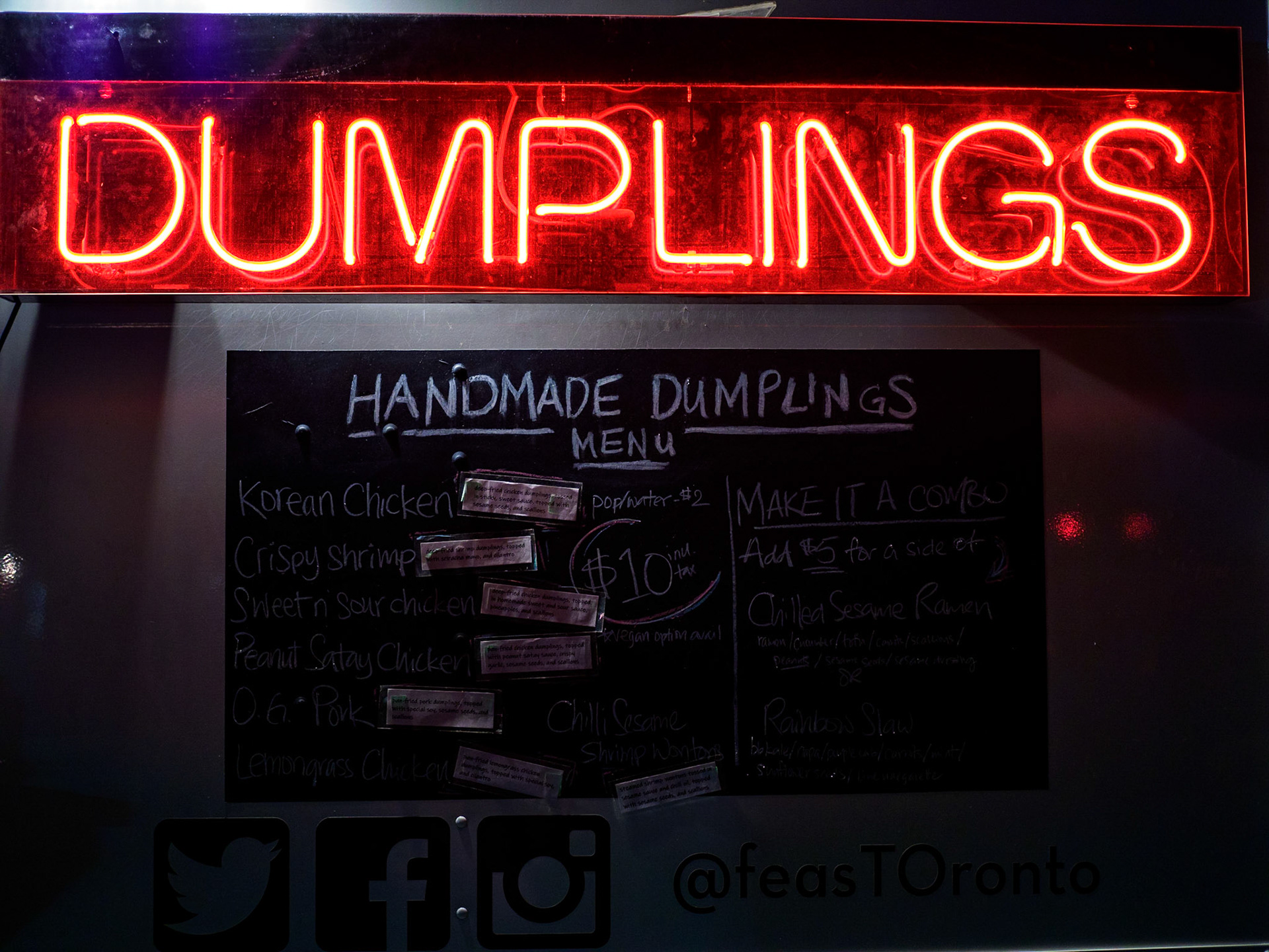 Handmade Dumplings Neon Sign, Toronto, Ontario