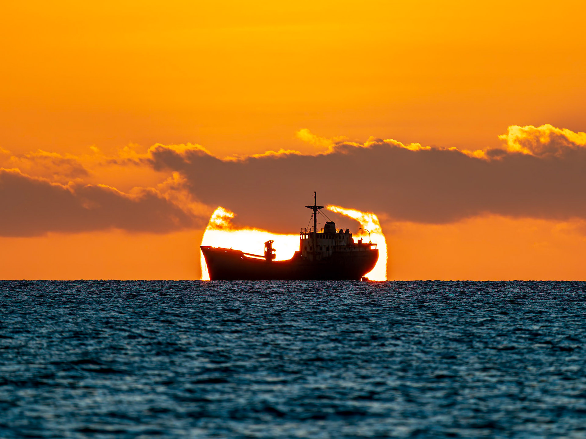 La Famille Express Shipwreck at Sunrise from Long Bay Beach, Providenciales, Turks and Caicos Islands
