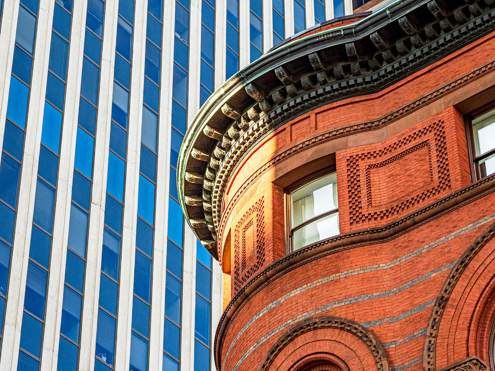 The Central Savings Bank is one of the nicer Romanesque Revival designs surviving in downtown Baltimore. Spared destruction in the 1904 Baltimore Fire which stopped at its southern wall
