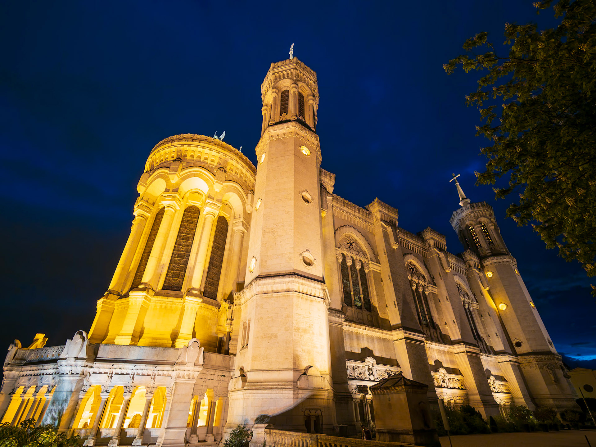 Lyon, France - Basilica of Notre Dame of Fourvière - 19th-century basilica