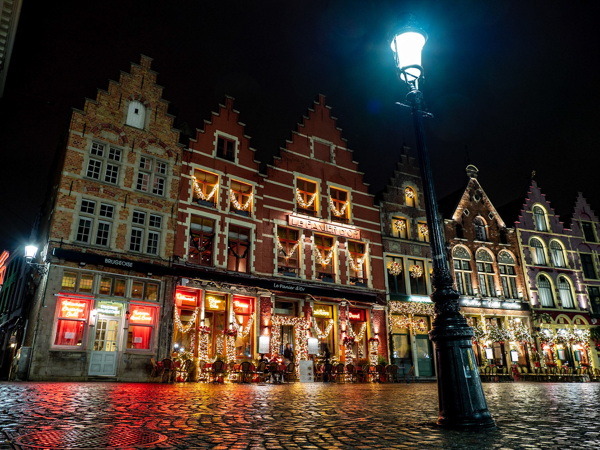 Reflections of the Bruges Markt, Bruges, Belgium