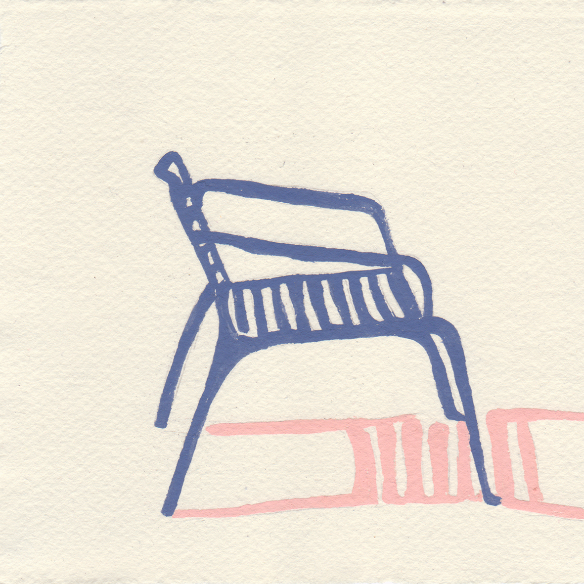MELBOURNE CHAIR I | gouache on paper, 150mm x 150mm