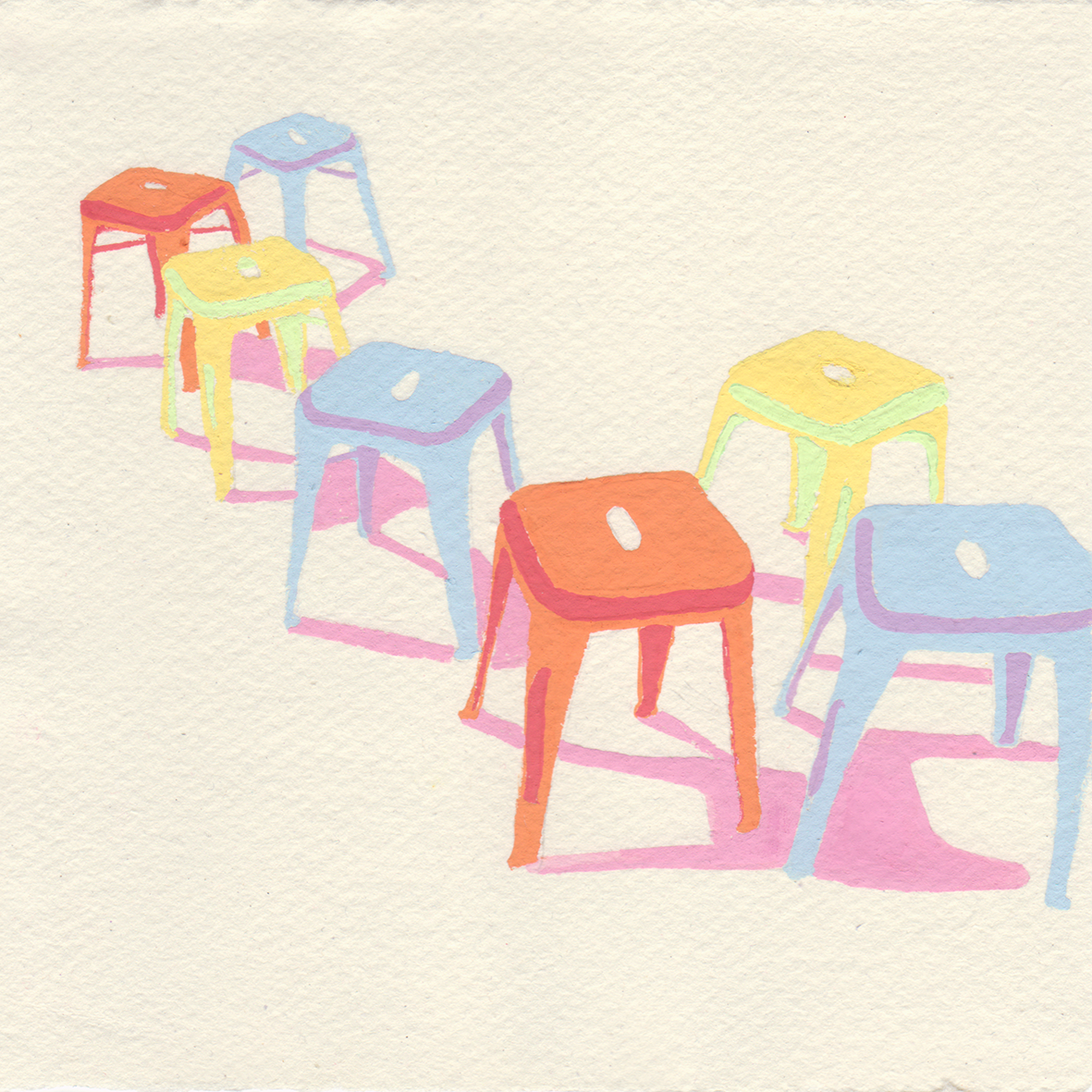 MELBOURNE CHAIR II | gouache on paper, 150mm x 150mm