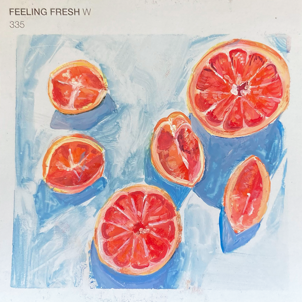 FEELING FRESH | gouache on card (100mm x 100mm)