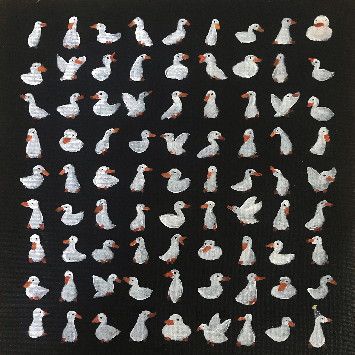 81 DUCKS | acrylic on canvas, 250mm x 250mm