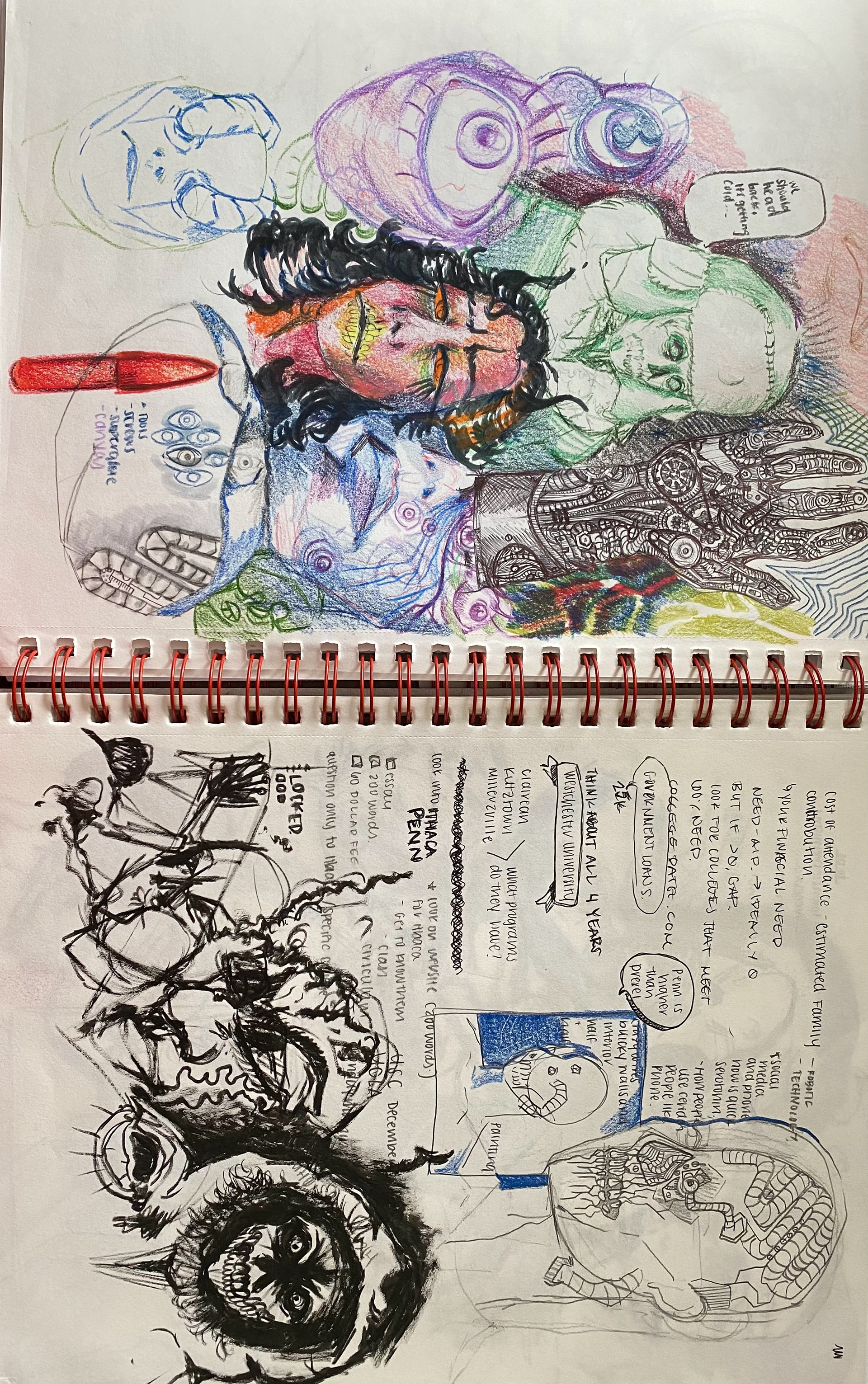 Sketching (mixed media) 9 x 12