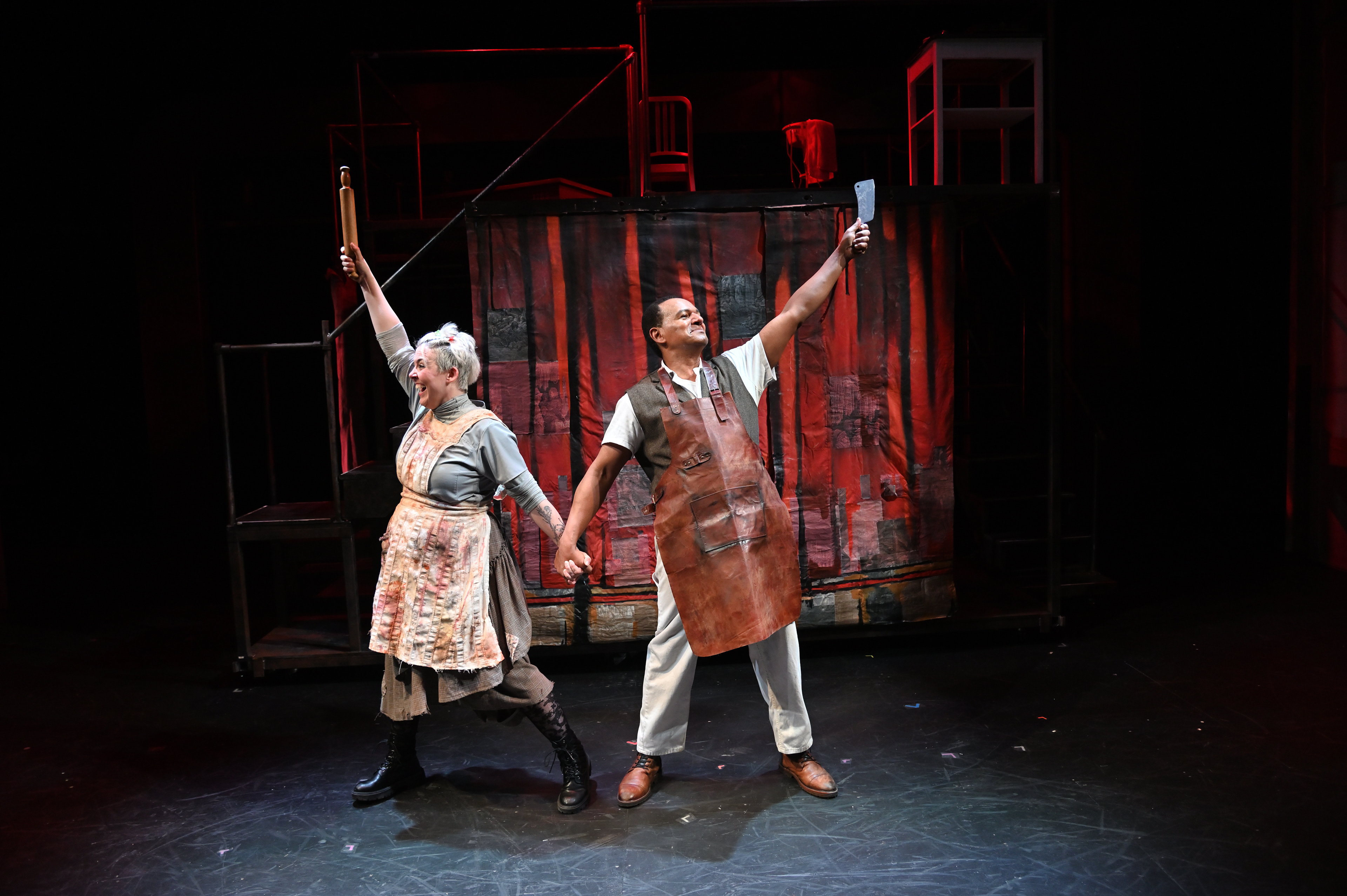 RACHEL WARREN as "Mrs. Lovett" , ERICK PINNICK as "Sweeney Todd"