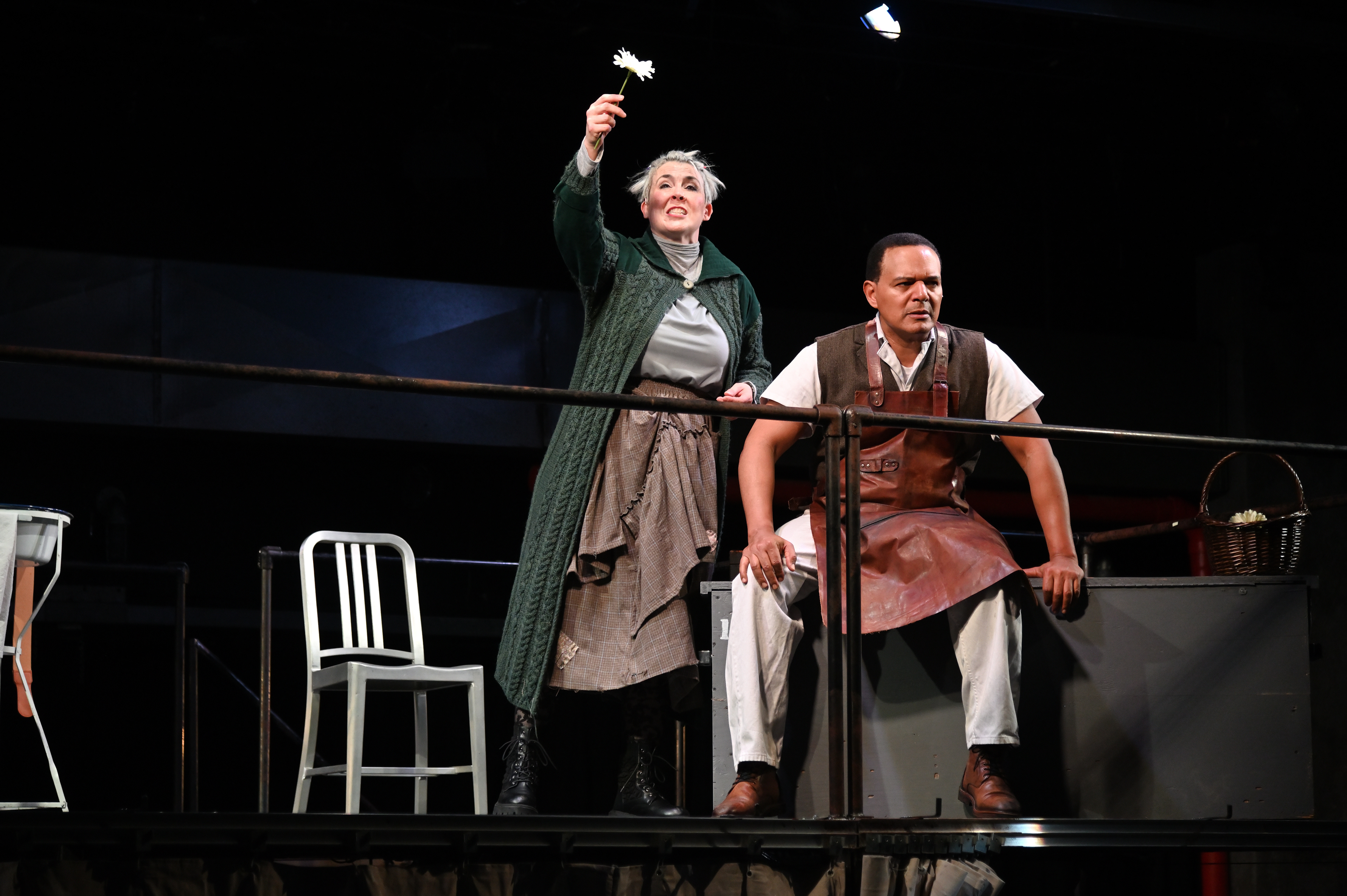 RACHEL WARREN as "Mrs. Lovett" , ERICK PINNICK as "Sweeney Todd"