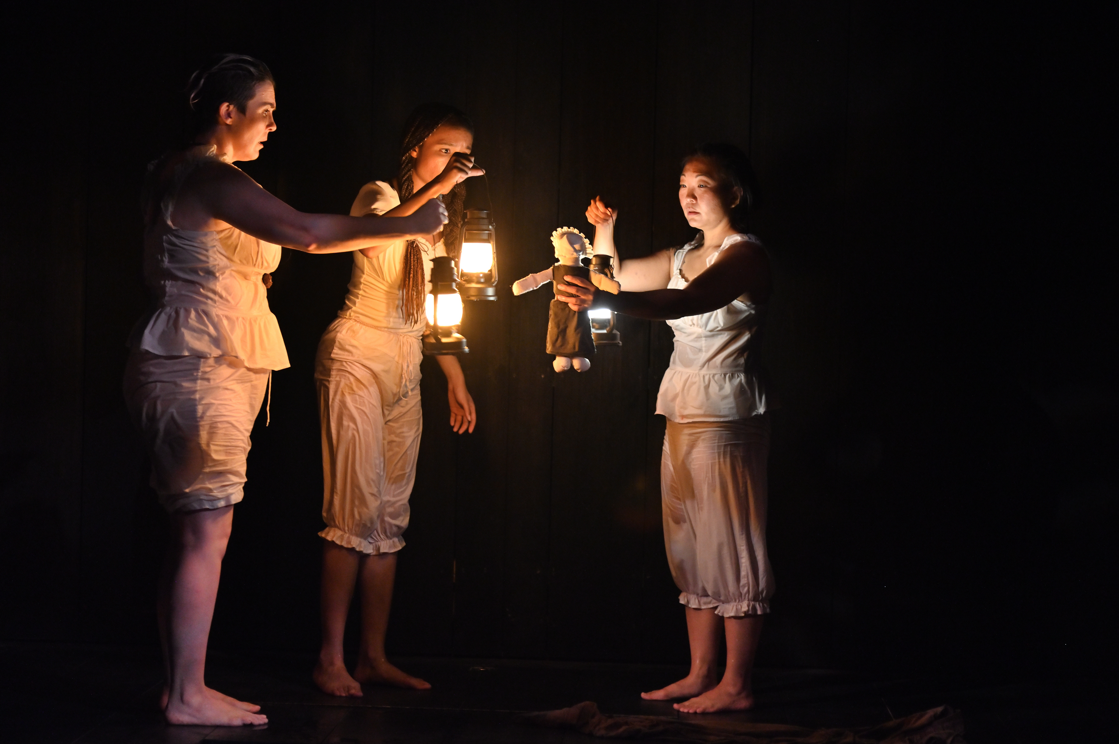 Deanna Myers (Abigail), Rebecca-Anne Whitakar (Betty) and Rachael Warren (Mary Warren)