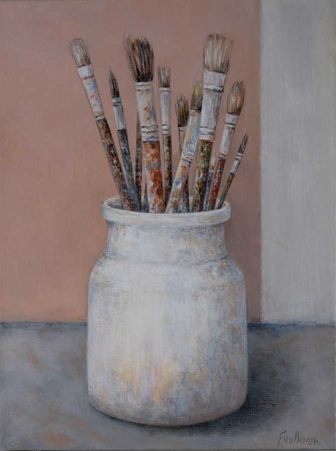 Anne's Paintbrushes, 12x16, Acrylic on Canvas, 2014