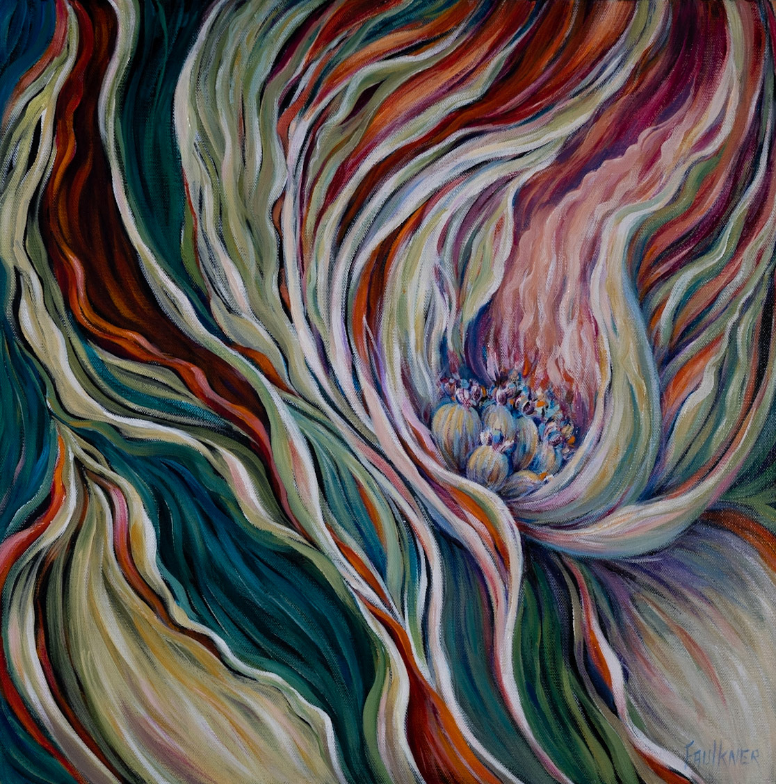 Anne’s Flower, 20x20, Acrylic on Canvas, N/A